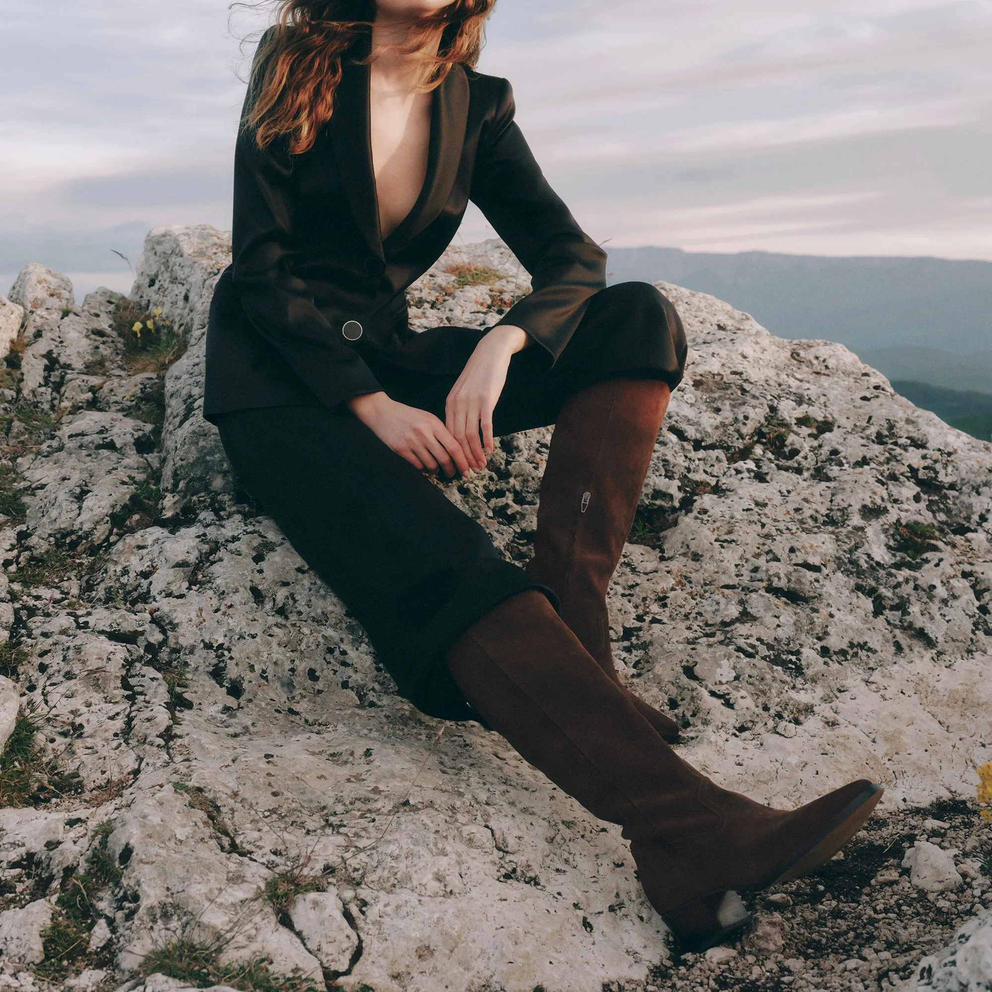VIRONA H2O BOOTS DK BROWN SUEDE Stretchable Wide Range