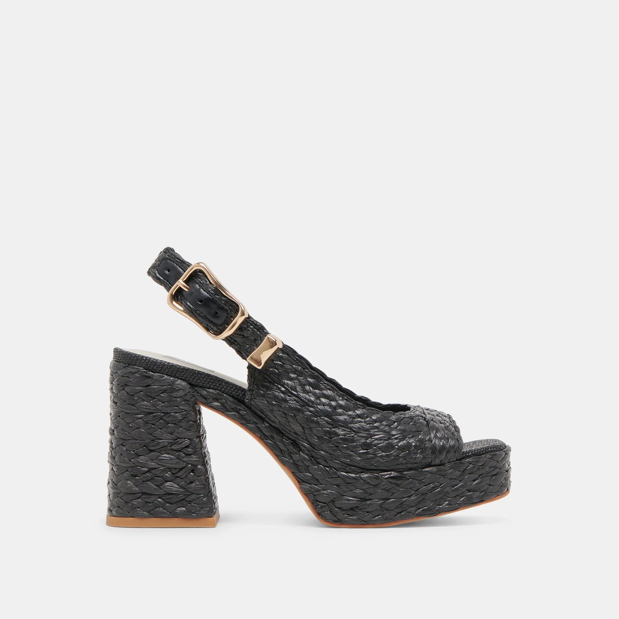 High Top Style Custom Heels FLORES HEELS ONYX RAFFIA