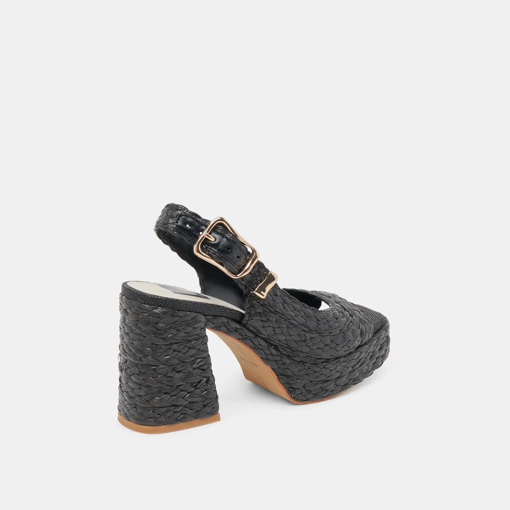 Holiday Fashion Heels FLORES HEELS ONYX RAFFIA