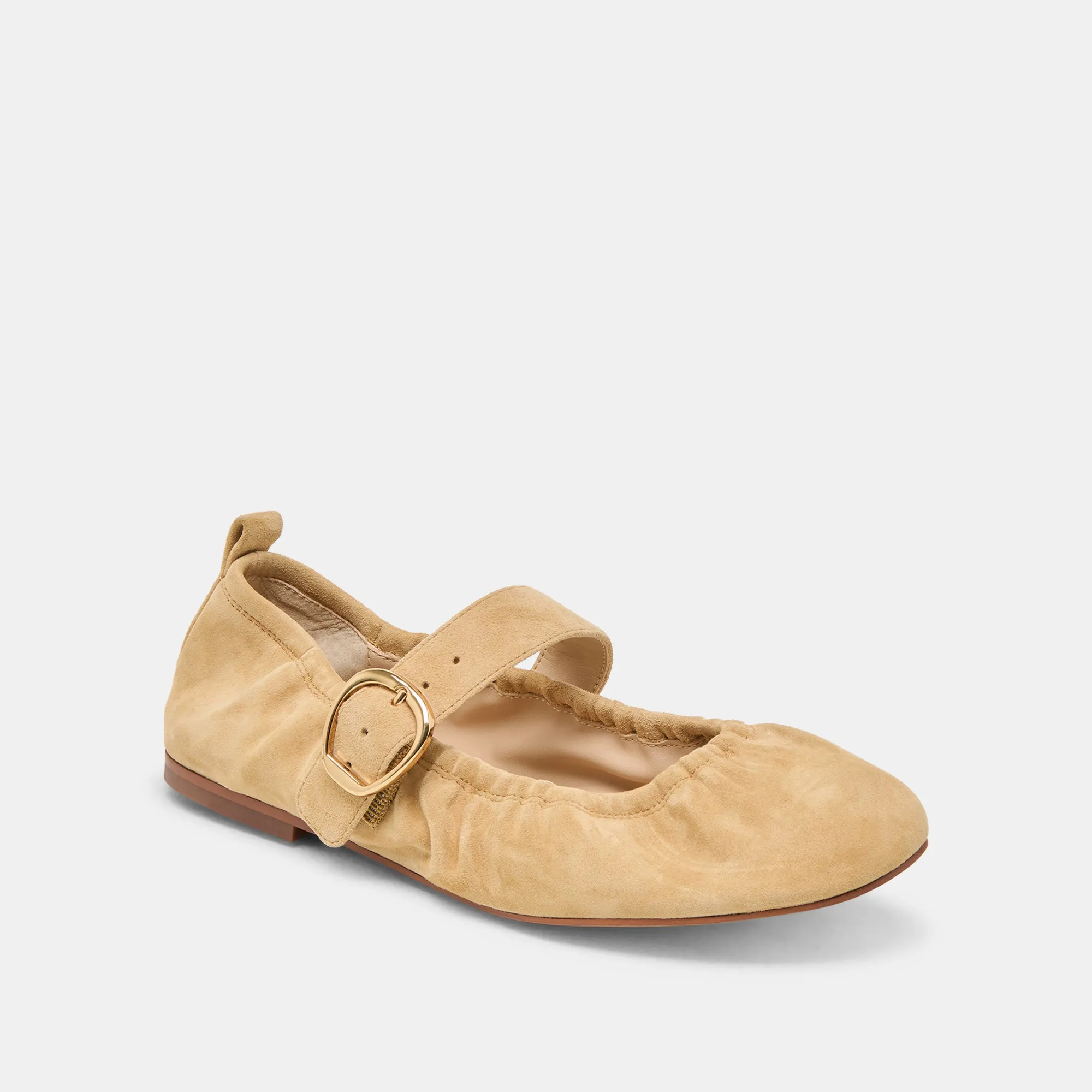 CAELY BALLET FLATS HONEY SUEDE Guest Side Cloud Comfort Footwear