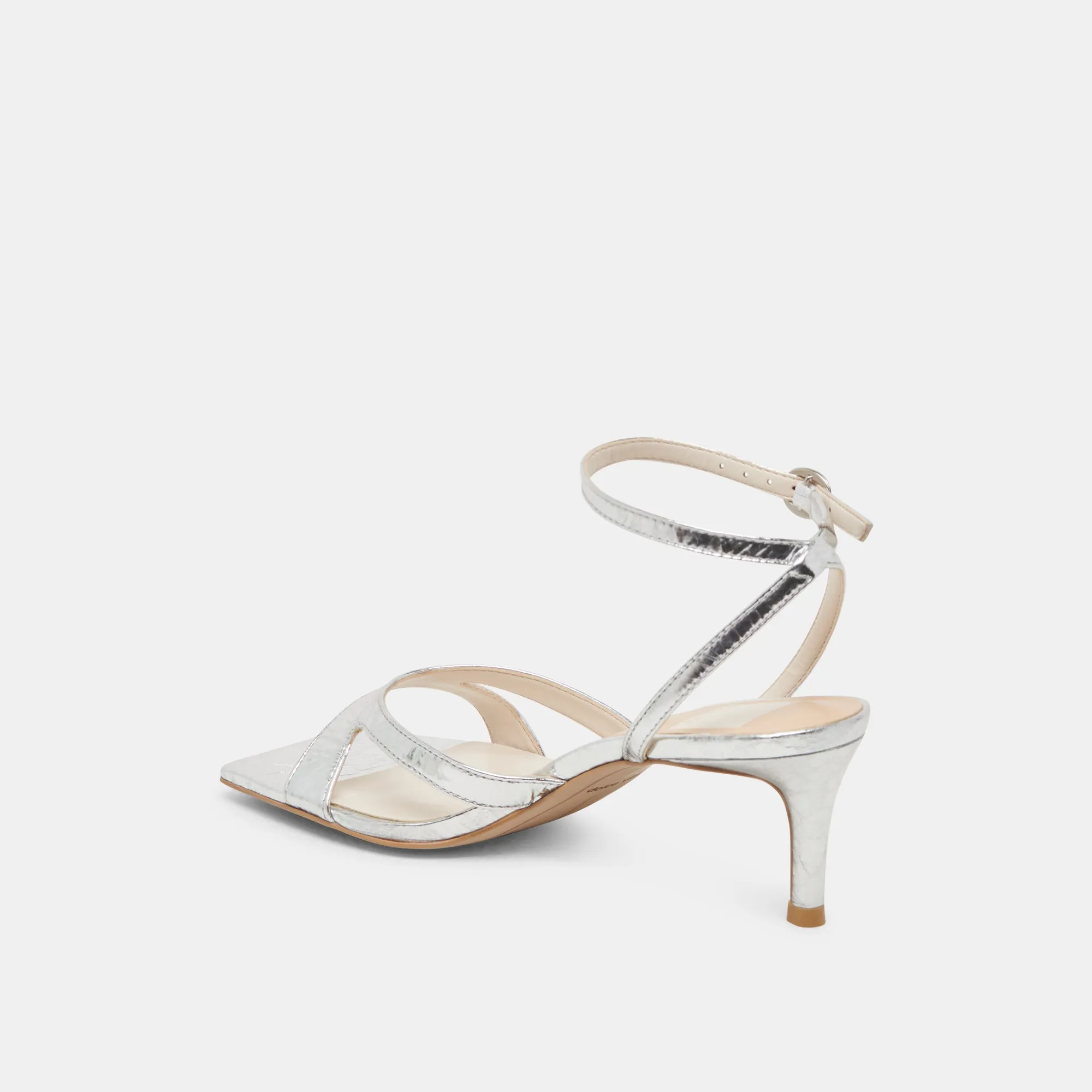Clear High Heels BECKI HEELS SILVER DISTRESSED LEATHER