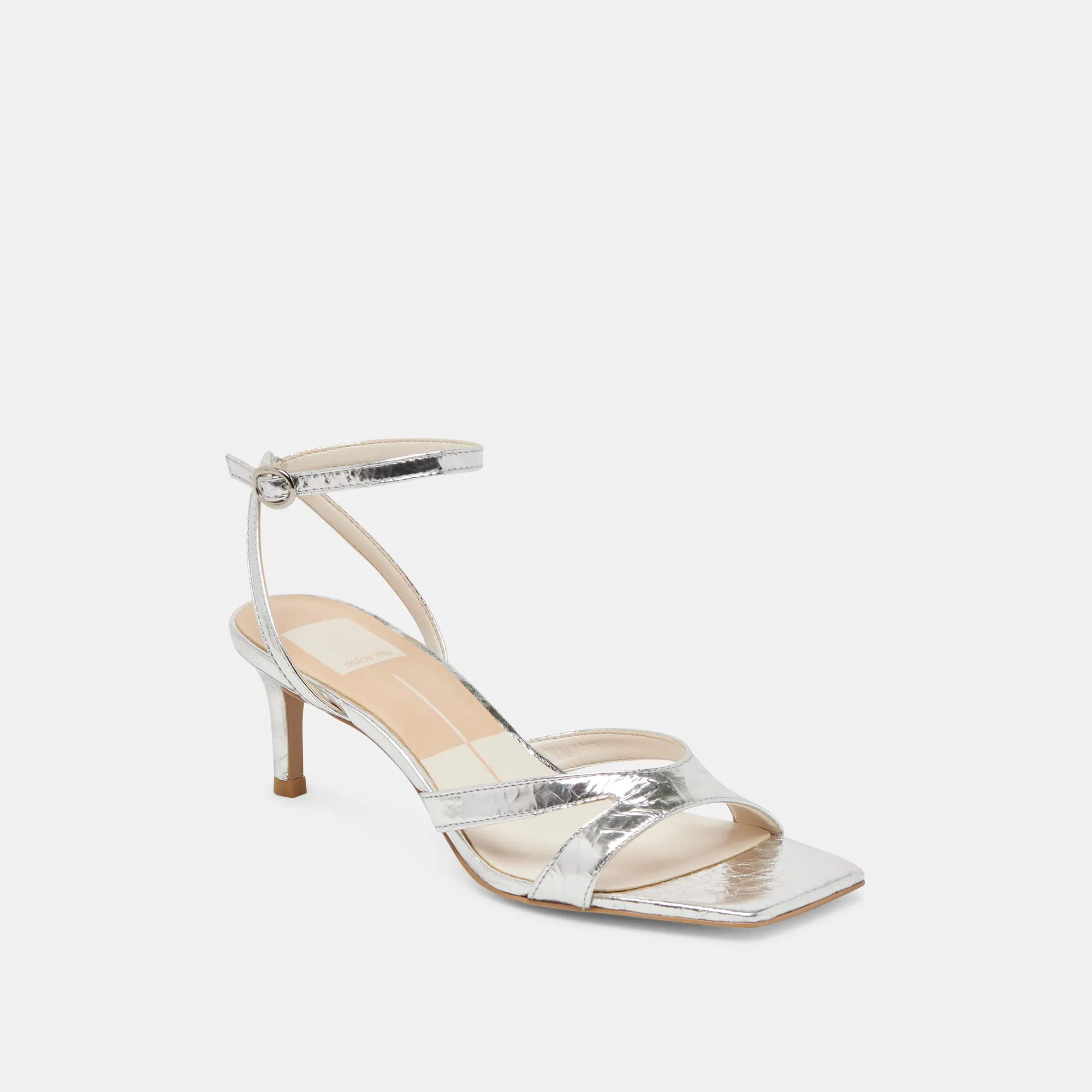 Holiday Office Shoes BECKI HEELS SILVER DISTRESSED LEATHER