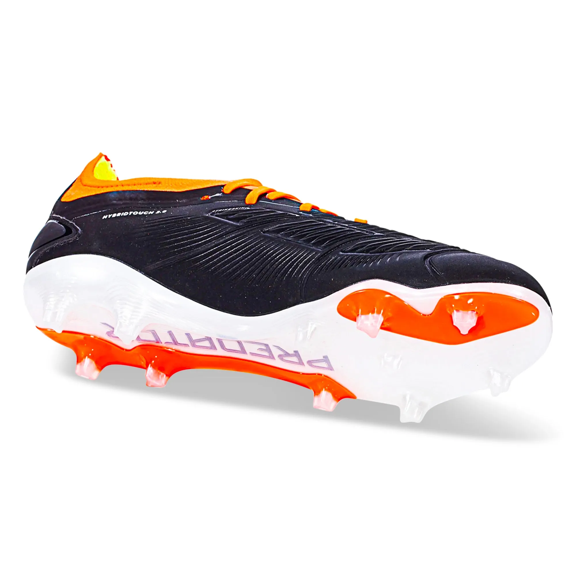 adidas Predator Pro Firm Ground Soccer Cleats (Core Black/White/Orange) Wet Control Leg support