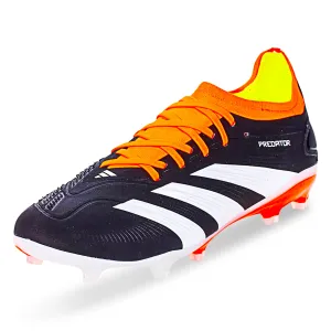 adidas Predator Pro Firm Ground Soccer Cleats (Core Black/White/Orange) Fitness Drills Light stability