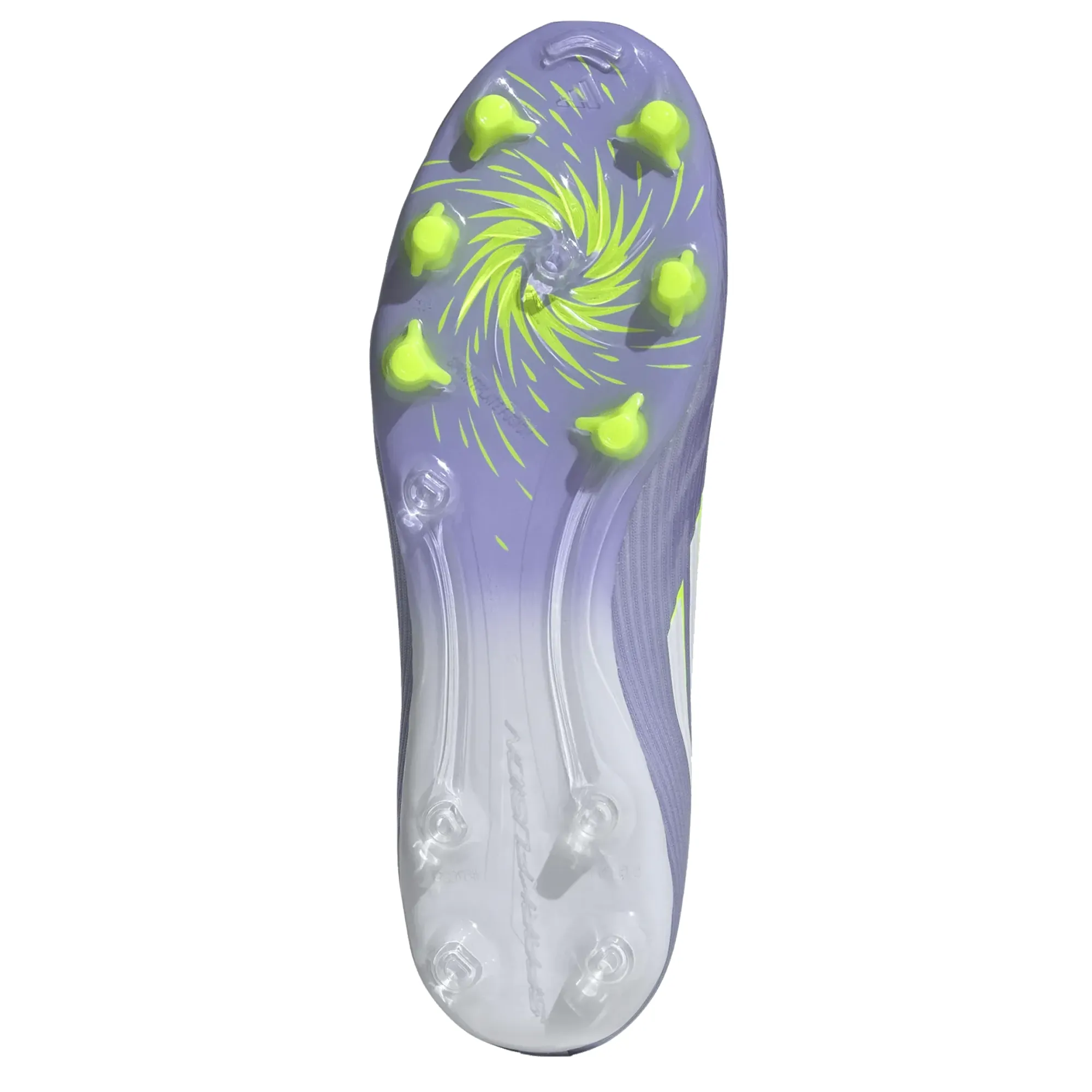adidas Womens F50 Sparkfusion League FG/MG Soccer Cleats (Lucid Lemon/Purple Rush) Clean Touch Ergonomic Build