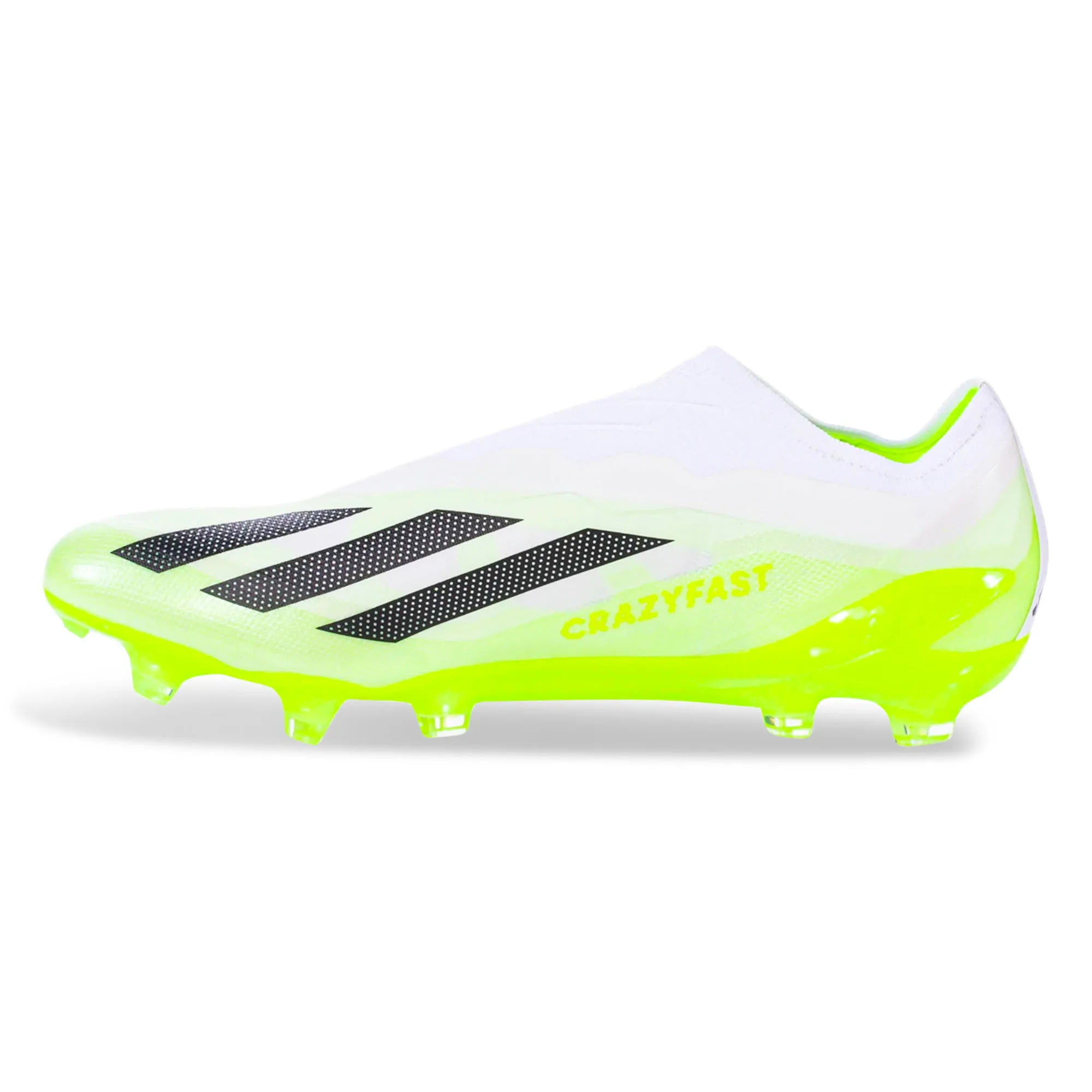 adidas X Crazyfast.1 LL Firm Ground Soccer Cleats (White/Core Back/Lucid Lemon) Air Flow Game Routine