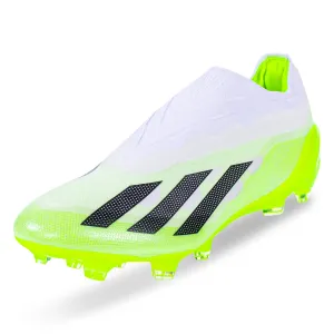 Speed Chase adidas X Crazyfast.1 LL Firm Ground Soccer Cleats (White/Core Back/Lucid Lemon)