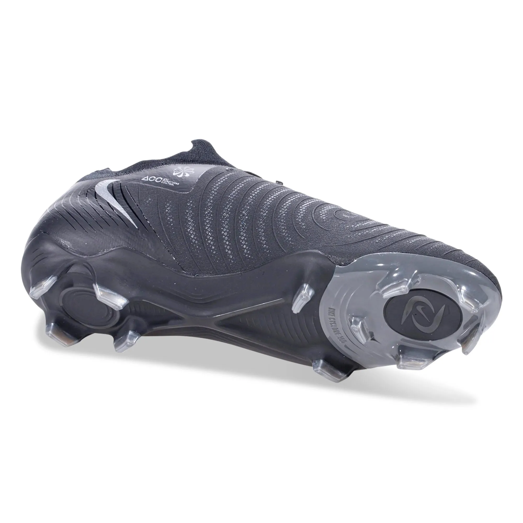 Nike Phantom GX II Pro Firm Ground Soccer Cleats (Black/Black) Upper Mesh Anti Slip