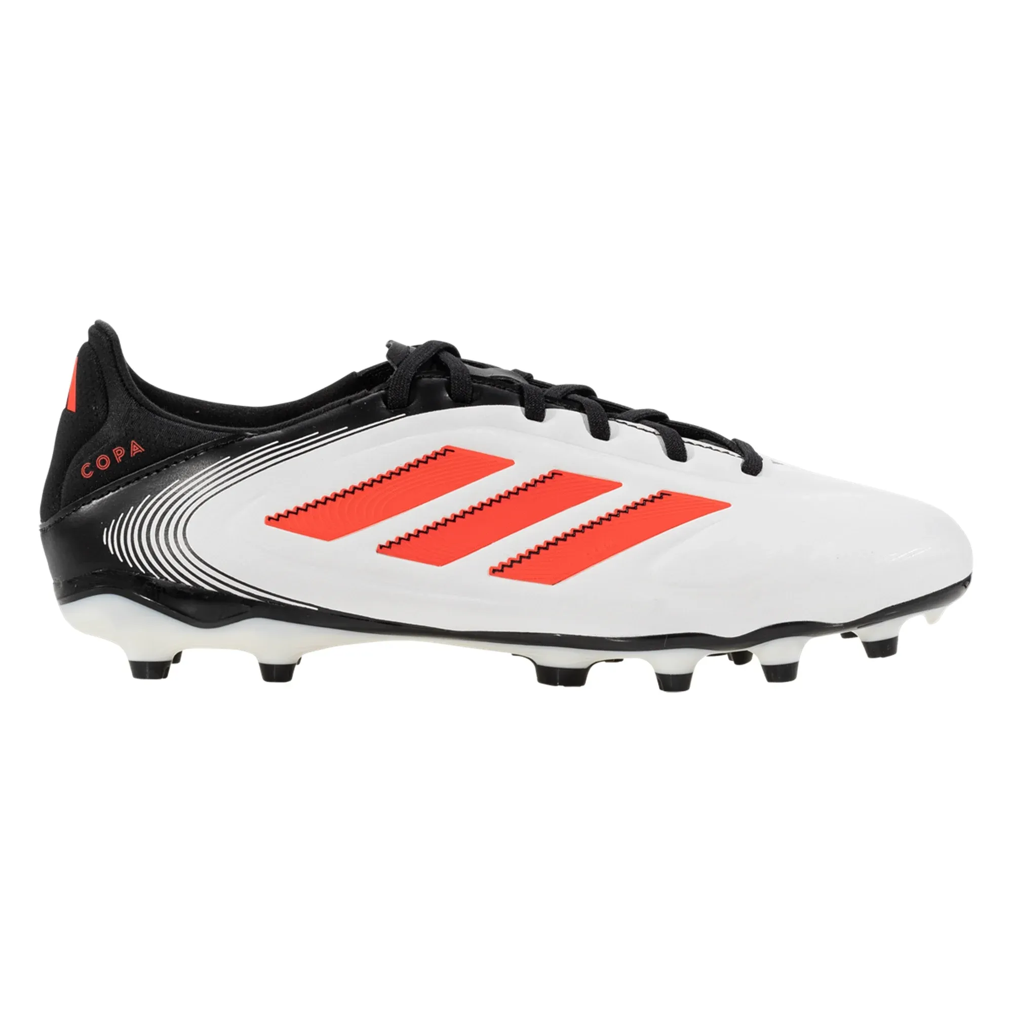 adidas Copa Pure III League FG/MG Soccer Cleats (White/Lucid Red/Black) Running Action