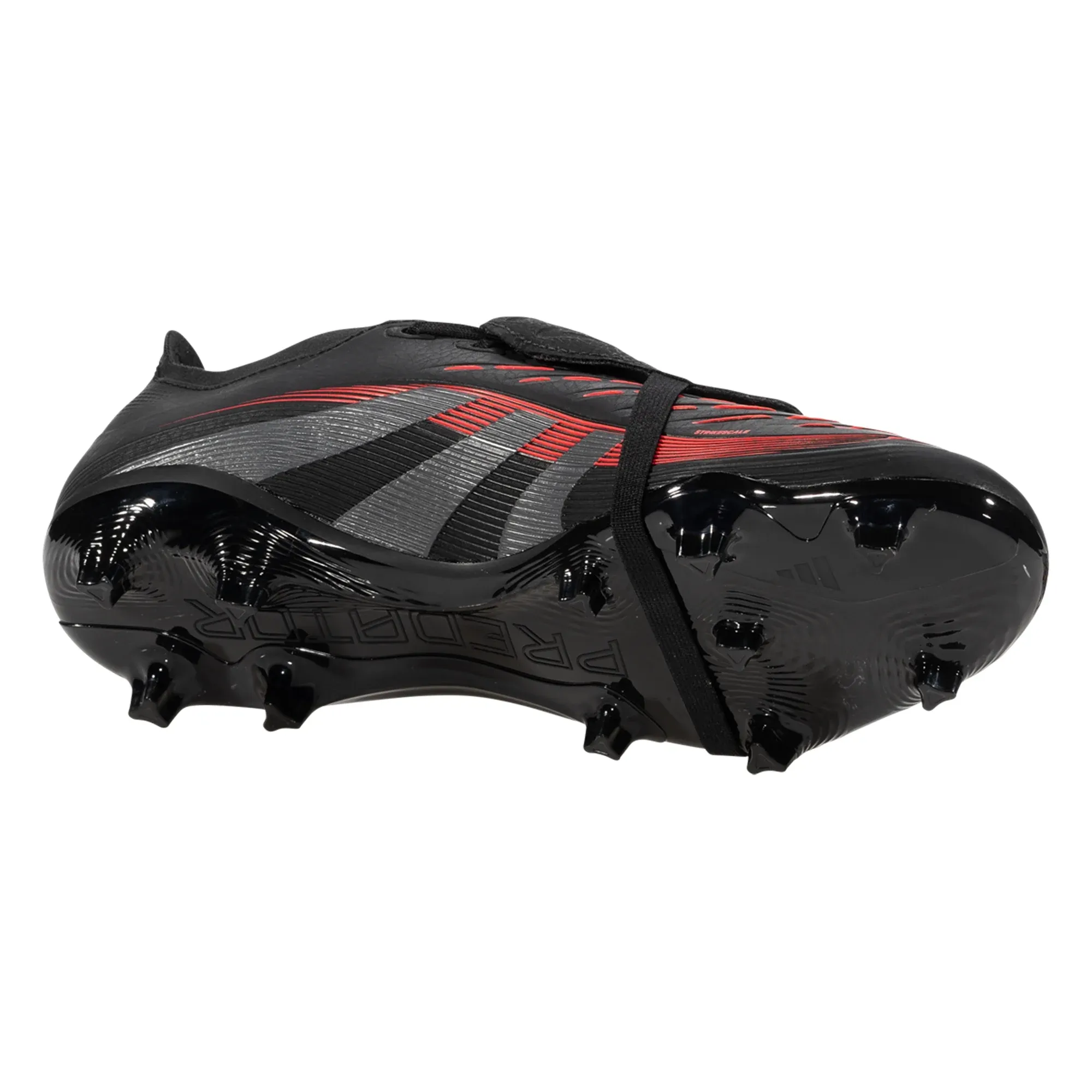 adidas Predator League FT FG/MG Soccer Cleats (Black/Grey/Red) Adaptive Fit Ankle padding