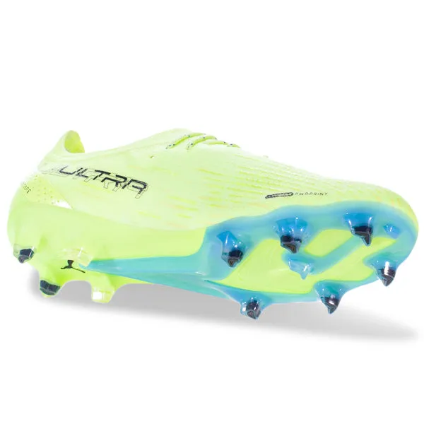 Puma Ultra Ultimate FG/AG Soccer Cleats (Fizzy Light/Parisian Blue) Natural flex Adult Match