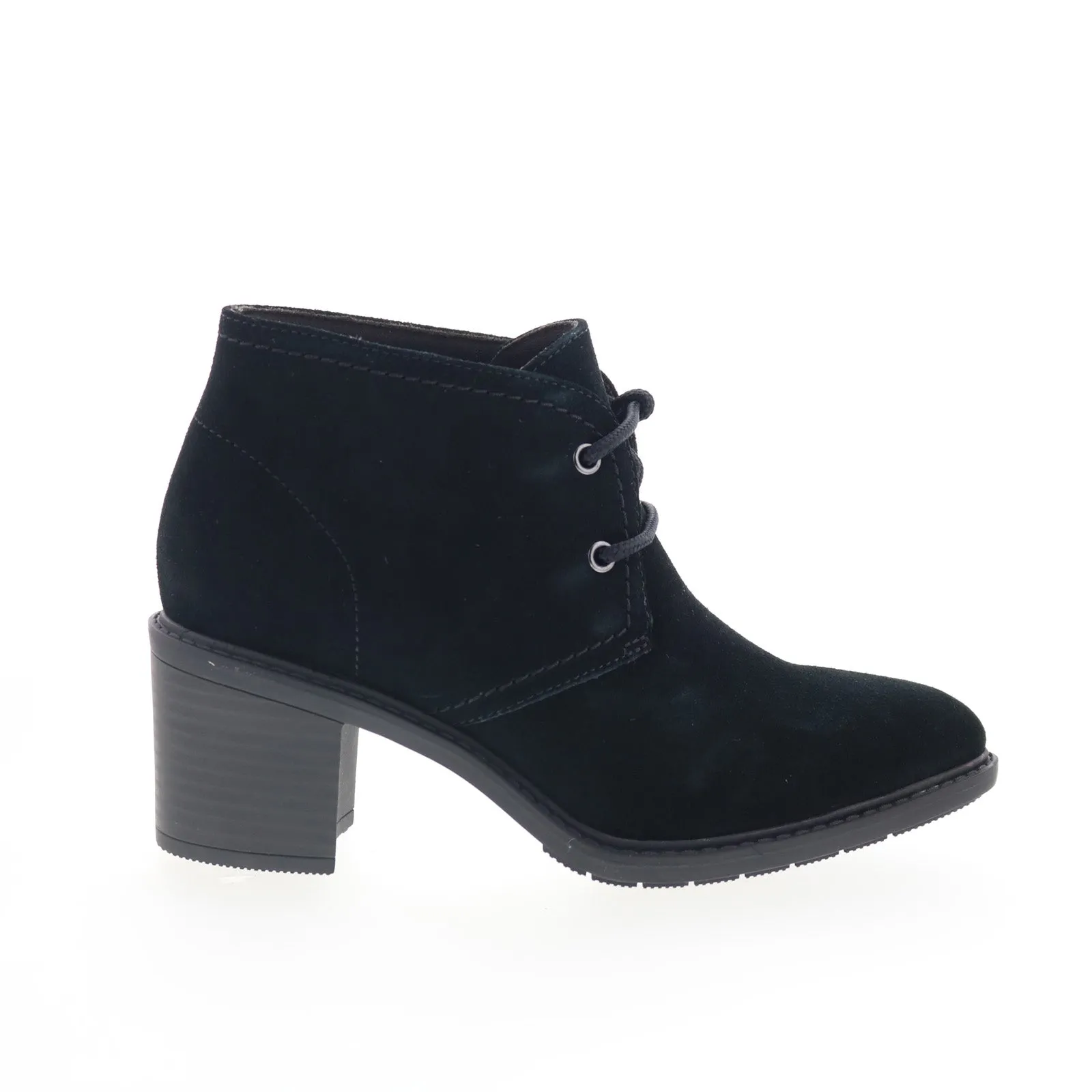 Clarks Scene Lace Boot 26161985 Womens Black Suede Ankle & Booties Boots Daily Function