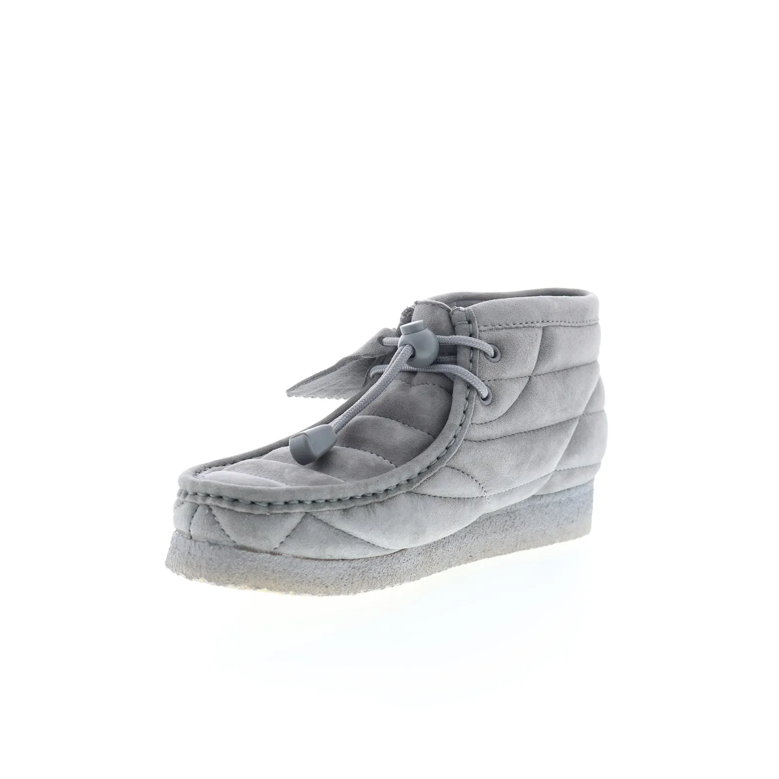 non-slip Cold Weather Clarks Wallabee Boot 26173231 Womens Gray Suede Lace Up Chukkas Boots