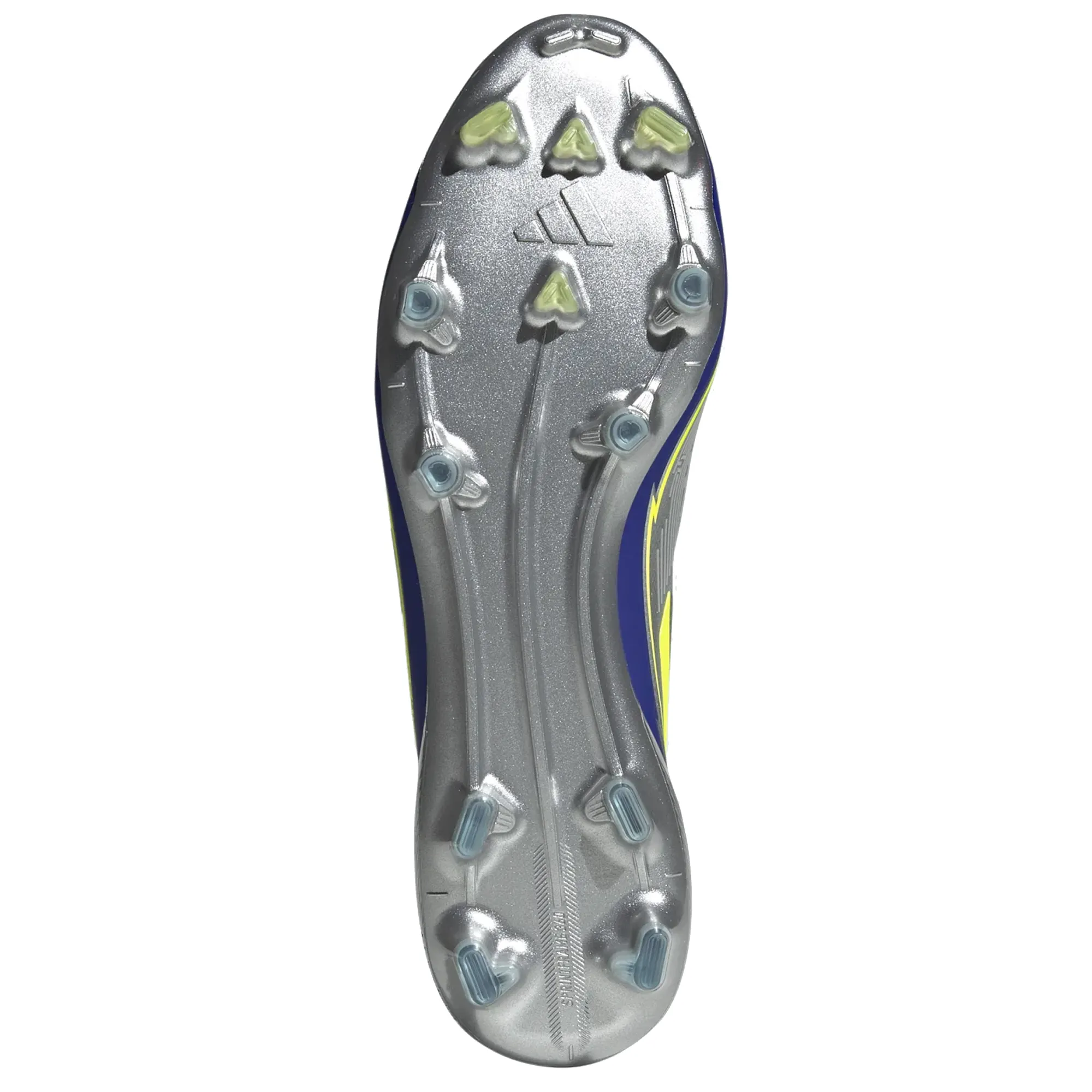 Enhanced Control adidas F50 Messi Elite FG Soccer Cleats (Silver Metallic/Lucid Blue)