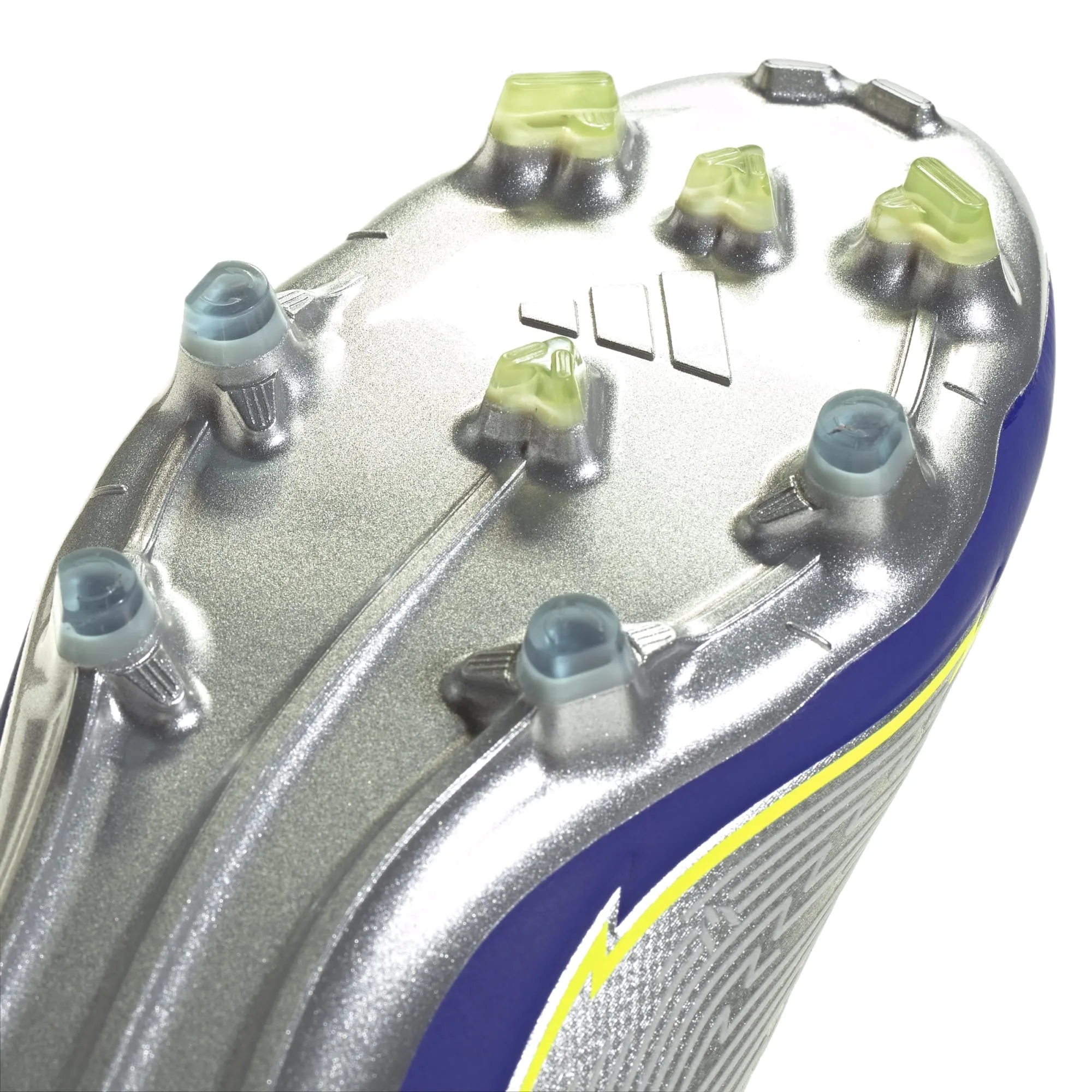 Quick Fit adidas F50 Messi Elite FG Soccer Cleats (Silver Metallic/Lucid Blue)