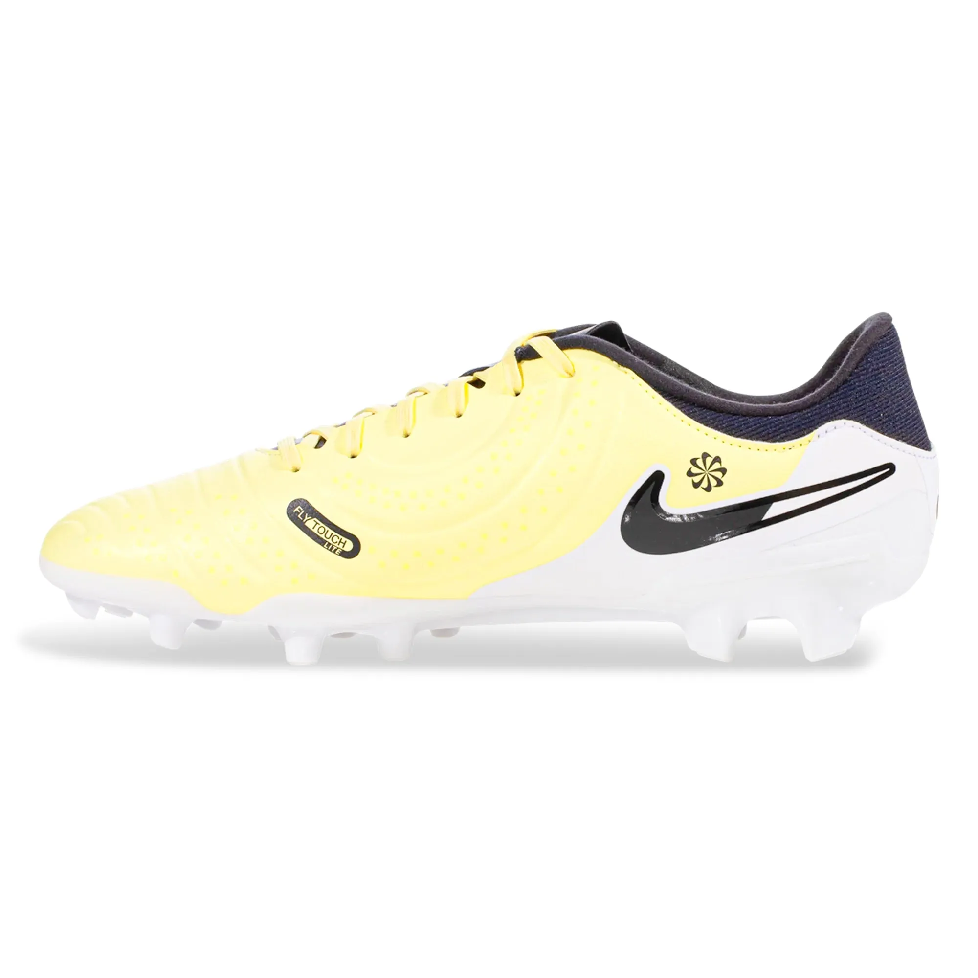 Power Focus Flat Laces Nike Legend 10 Academy FG/MG Soccer Cleats (Lemonade/Black/Metallic Coin)