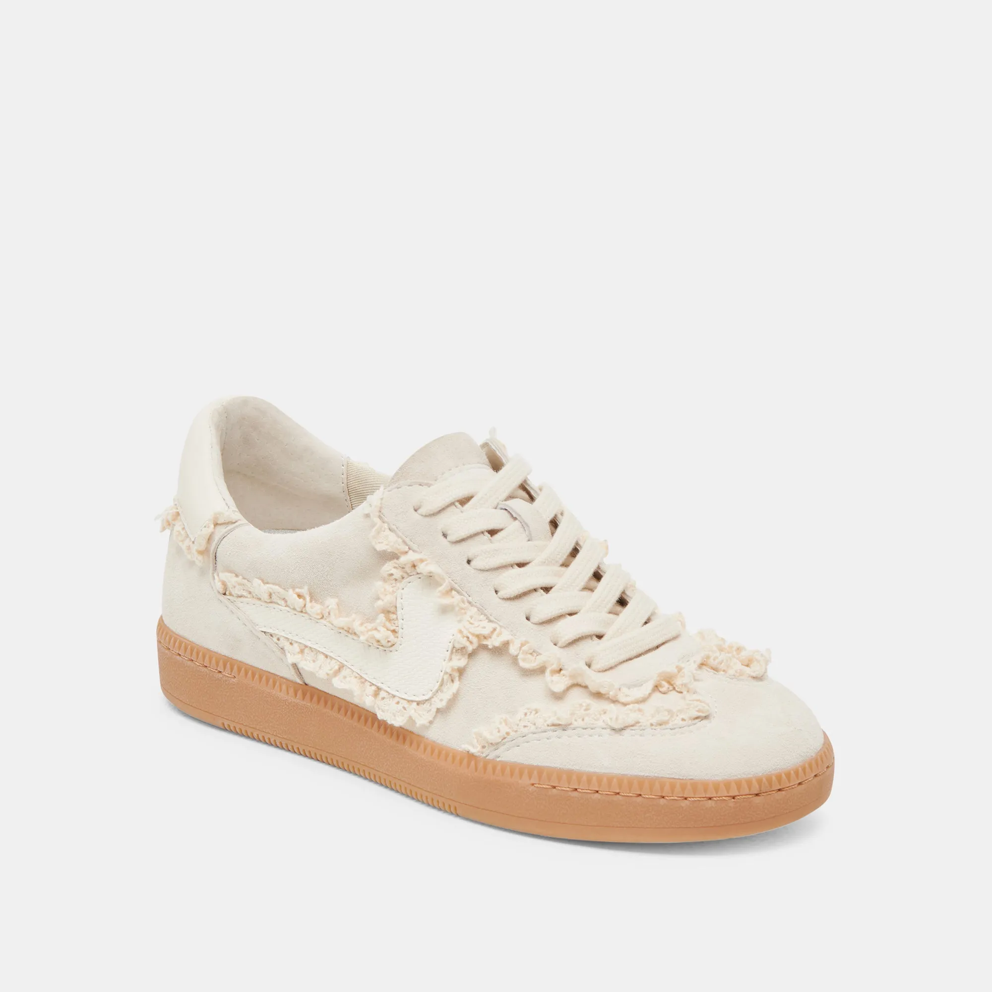 slip-resistant Sporty lining NOTICE LACE SNEAKERS IVORY SUEDE