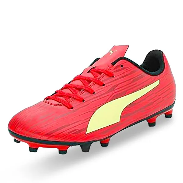 Puma Rapido III FG/AG Soccer Cleats (Red/Fresh Yellow/Chili Pepper) Midfield Speed