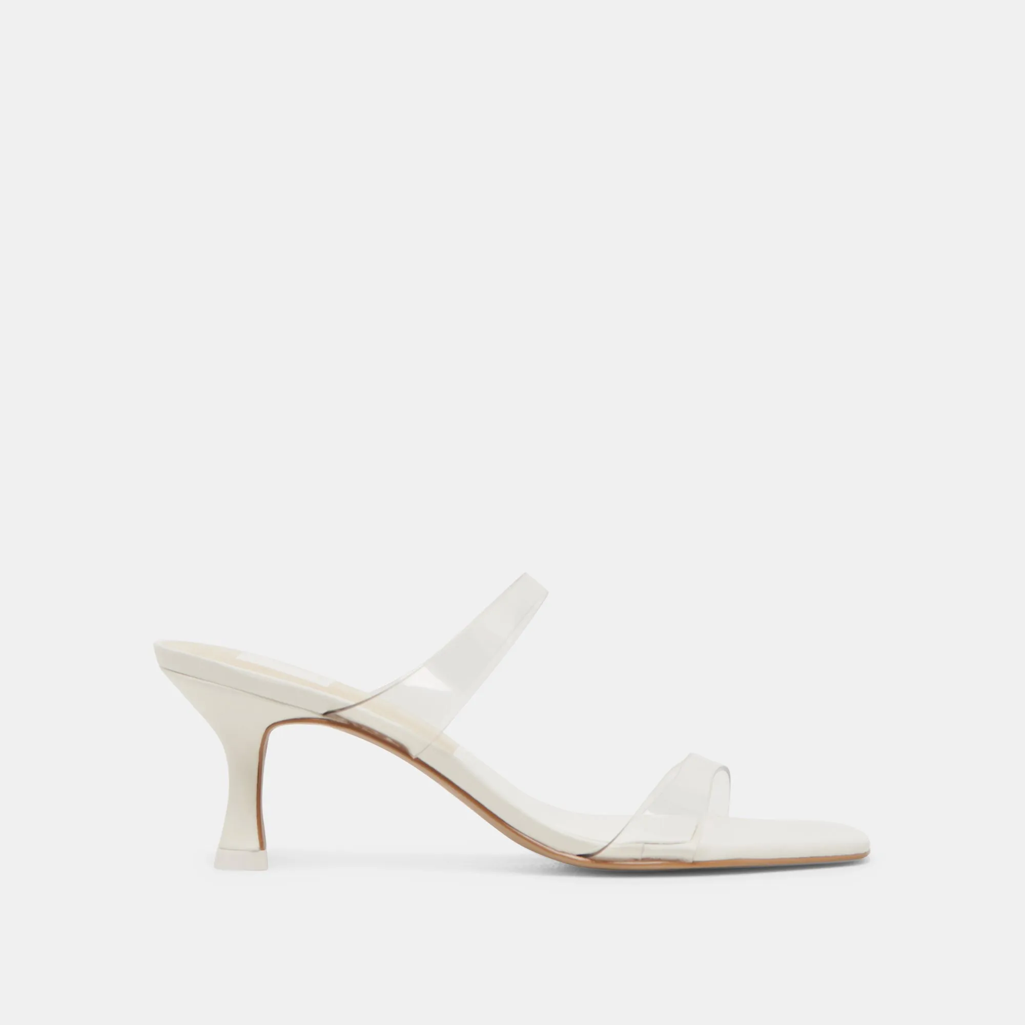 Luxe Leather Heels Bold Stilettos GENORA WIDE HEELS CRYSTAL VINYL