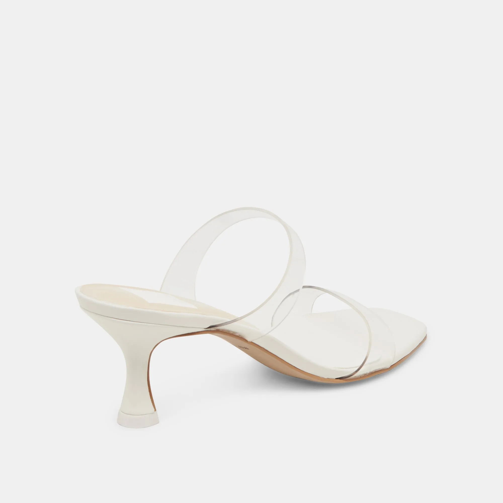 Elegant Platform Sandals GENORA WIDE HEELS CRYSTAL VINYL