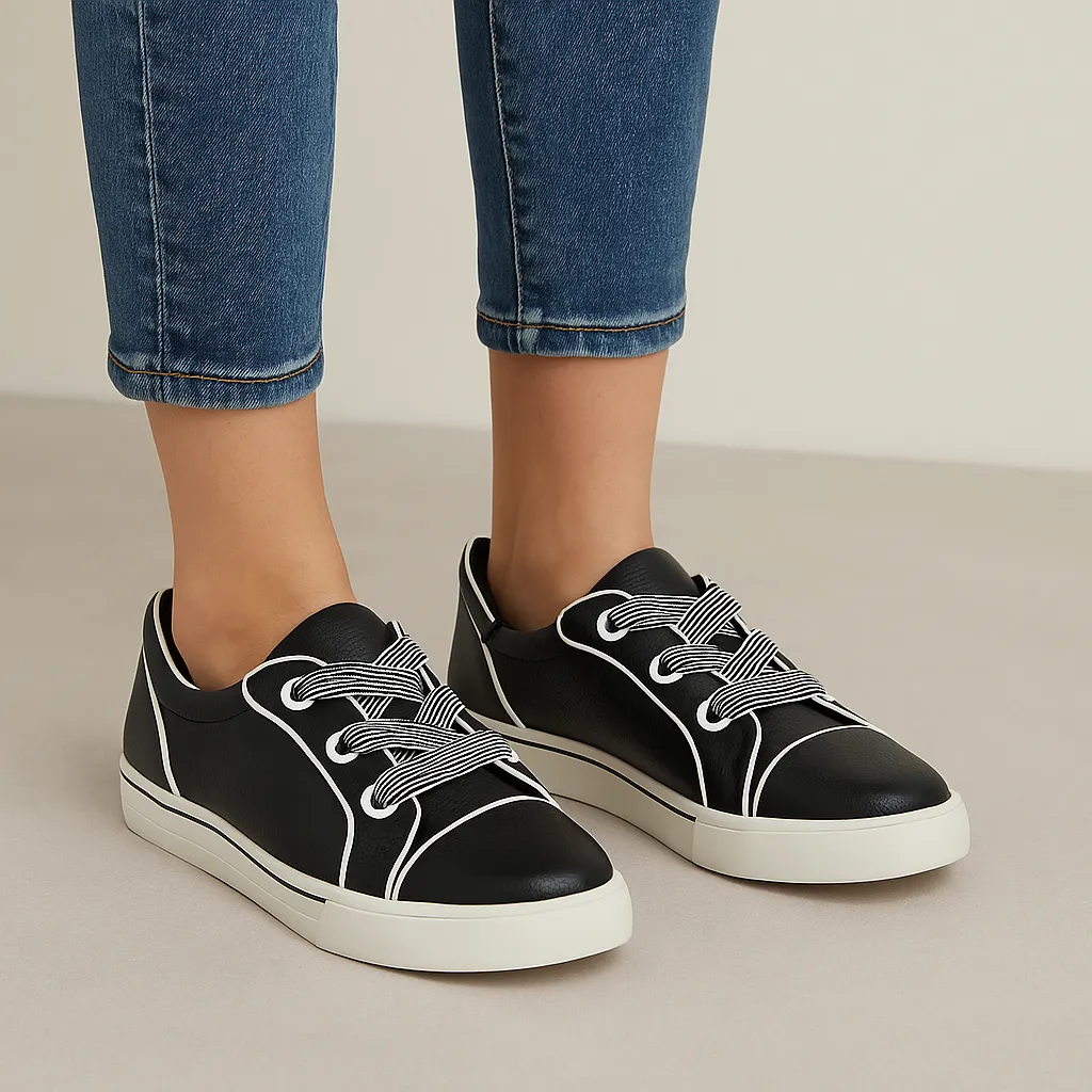 ZIERA ASCOTT BLACK WHITE Lace Up Style Lace Up