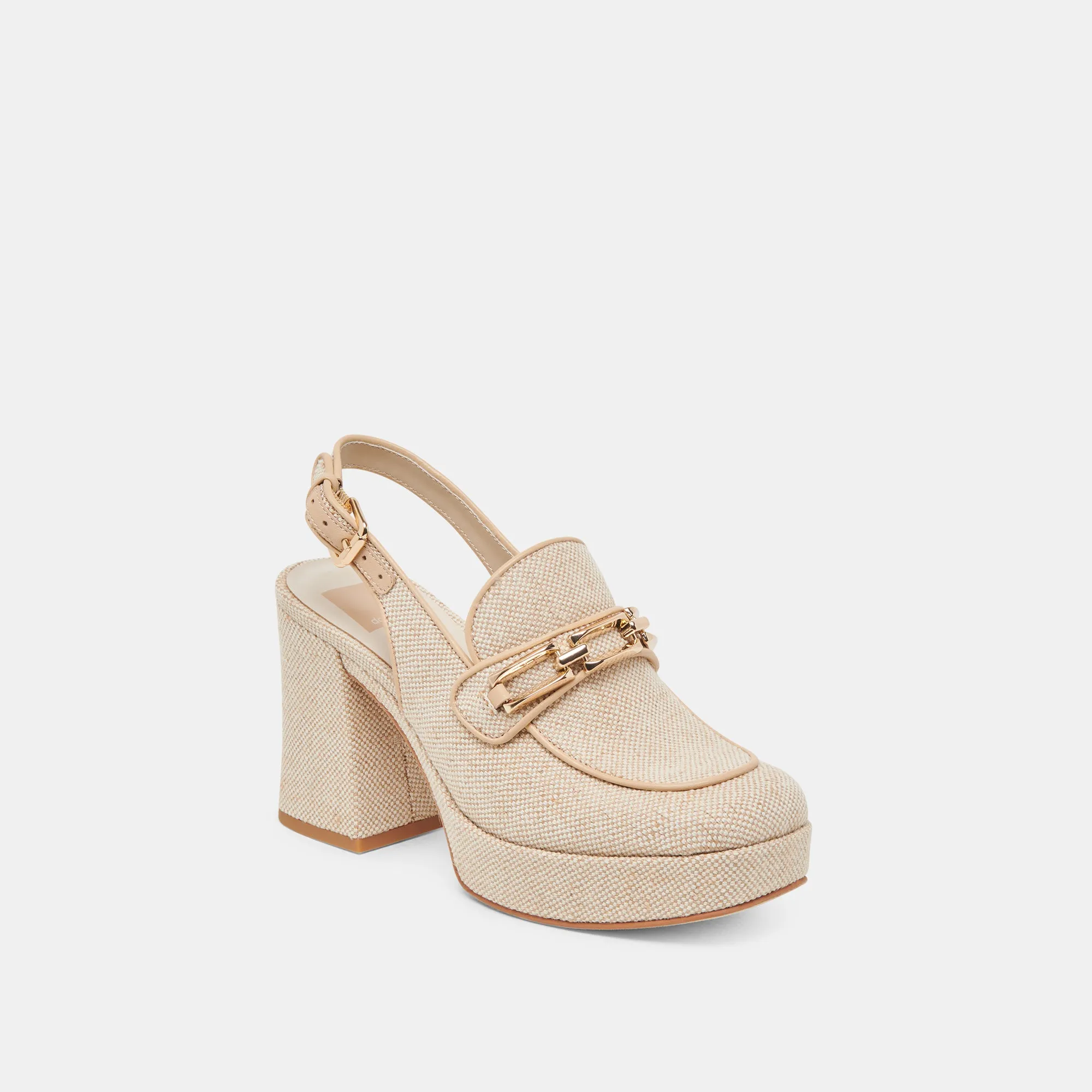 Open Toe Wedges SIRUS HEELS SANDSTONE WOVEN