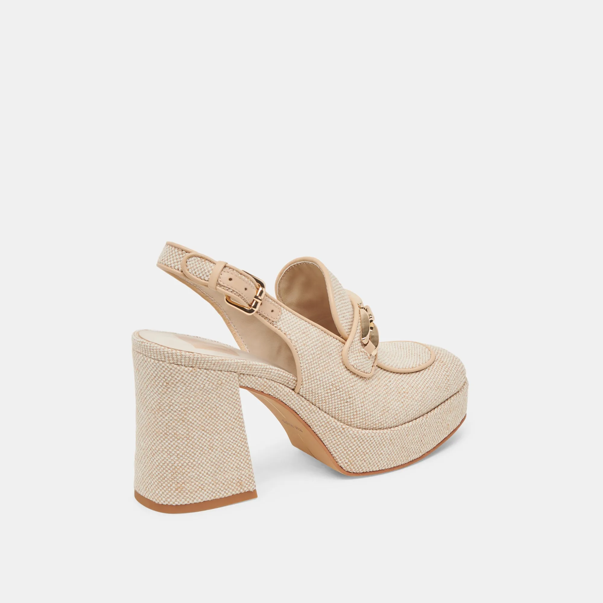 SIRUS HEELS SANDSTONE WOVEN Peep Toe Booties