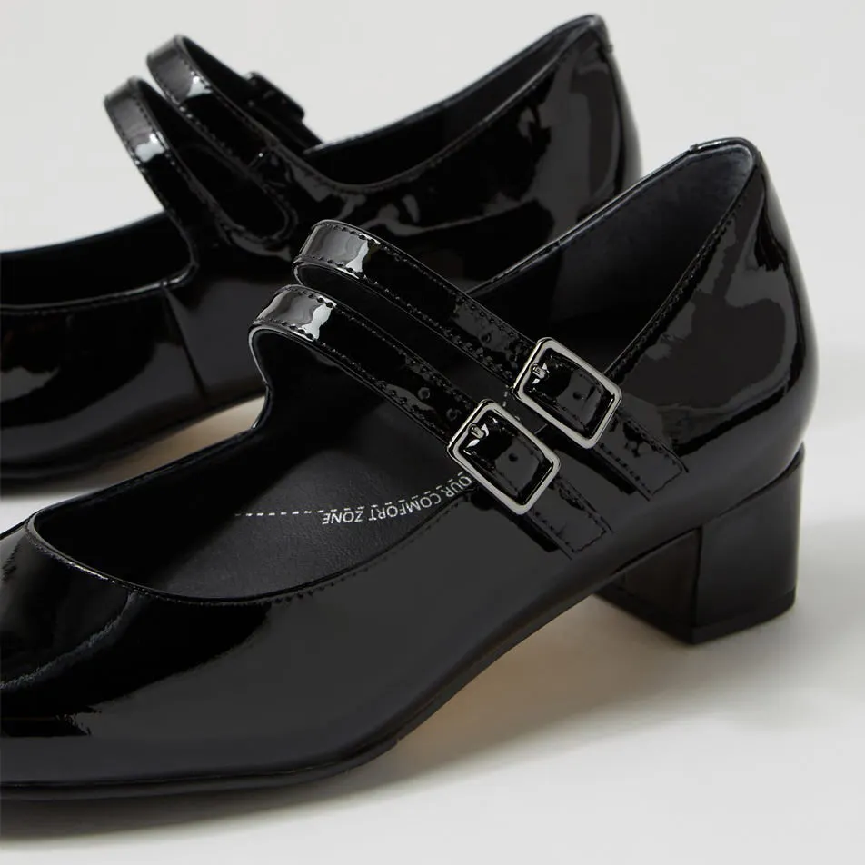 ZIERA KAROLY BLACK PATENT Retro Bridal Shoes
