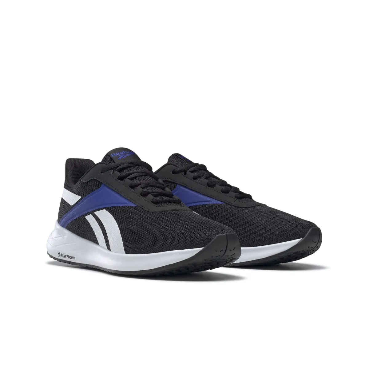 foam sole running with a molded insole REEBOK H00821 ENERGEN PLUS MN'S (Medium) Black/White/Cobalt Mesh Running Shoes