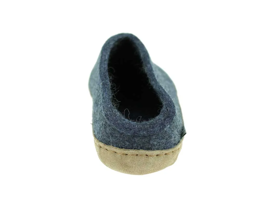Glerups Slippers open heel Denim Toe box space Zipper Closure