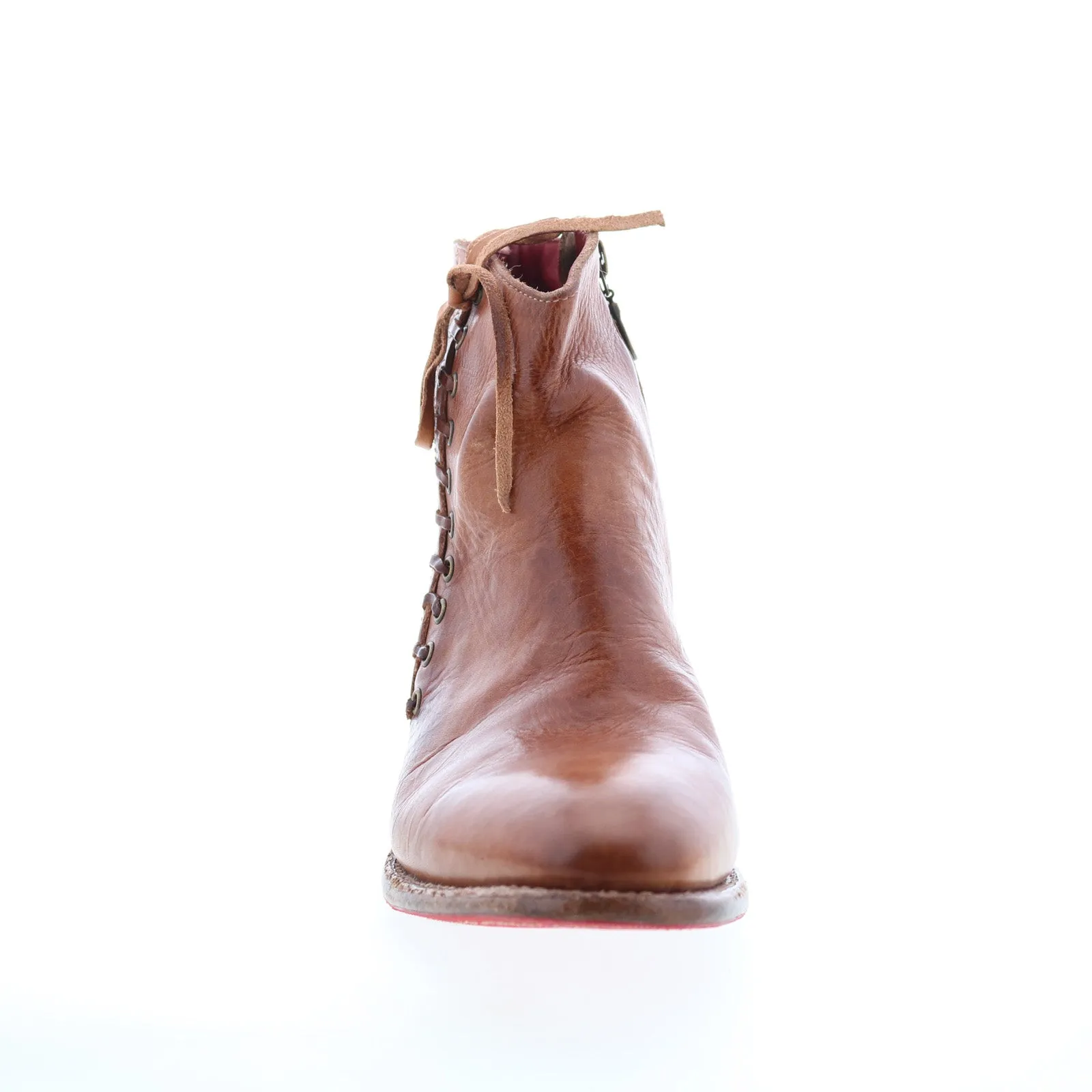 Stable base Bed Stu Aldina F328016 Womens Brown Leather Zipper Casual Dress Boots