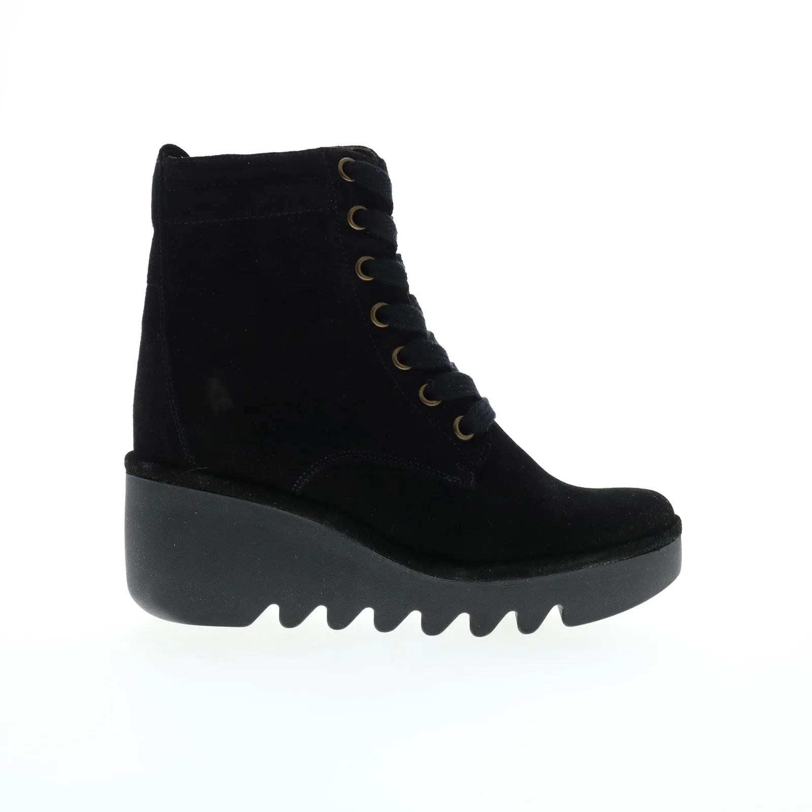 Fly London Biaz BIAZ329FLY-002 Womens Black Suede Lace Up Casual Dress Boots Easy on Reliable Fit