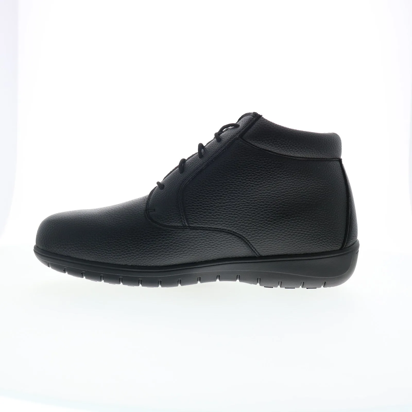 Shock-absorbing Footsaver by Drew Domino 90678-P1 Mens Black Wide Casual Dress Boots