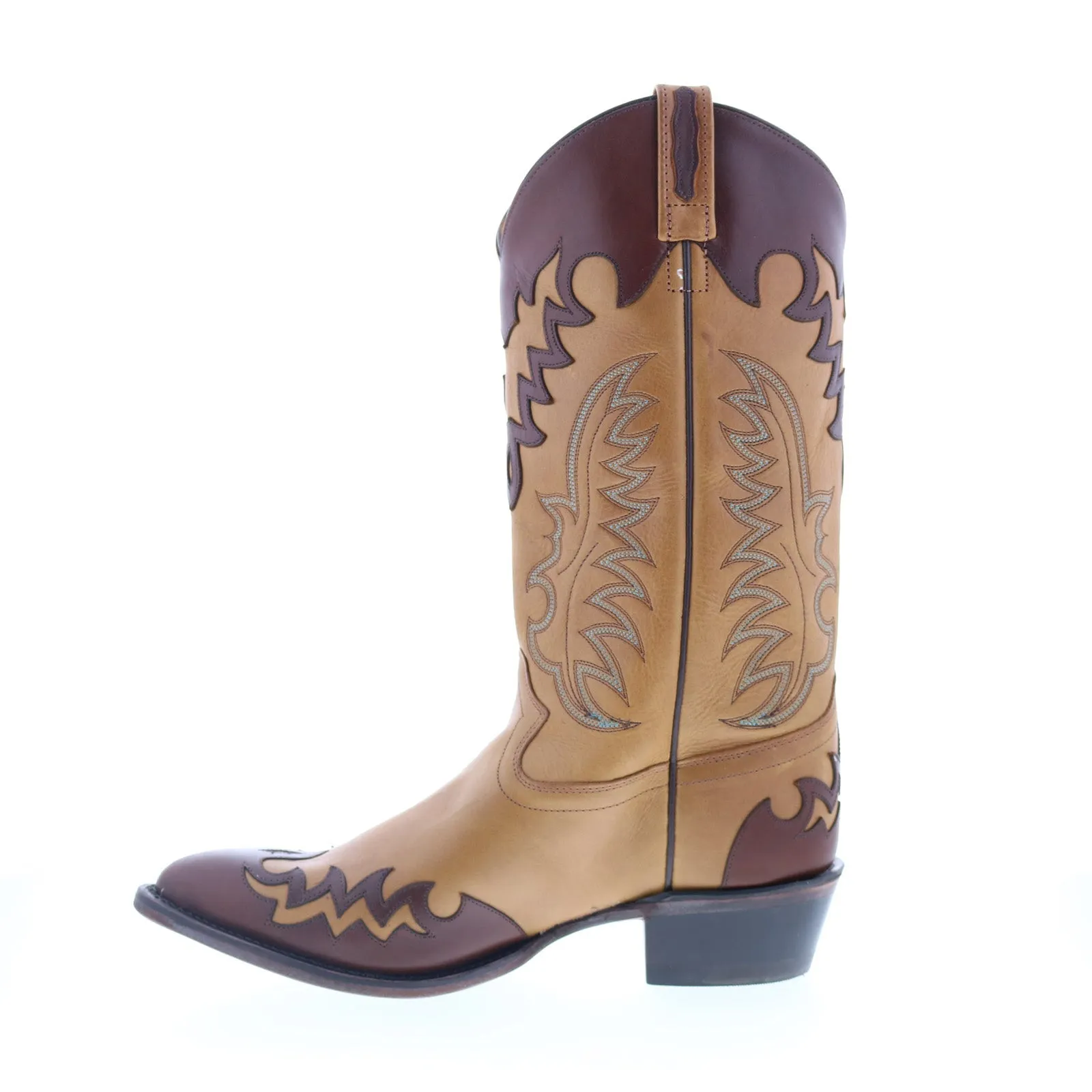 Warm Interior Jama Old West 5505 Mens Brown Wide Leather Cowboy Western Boots