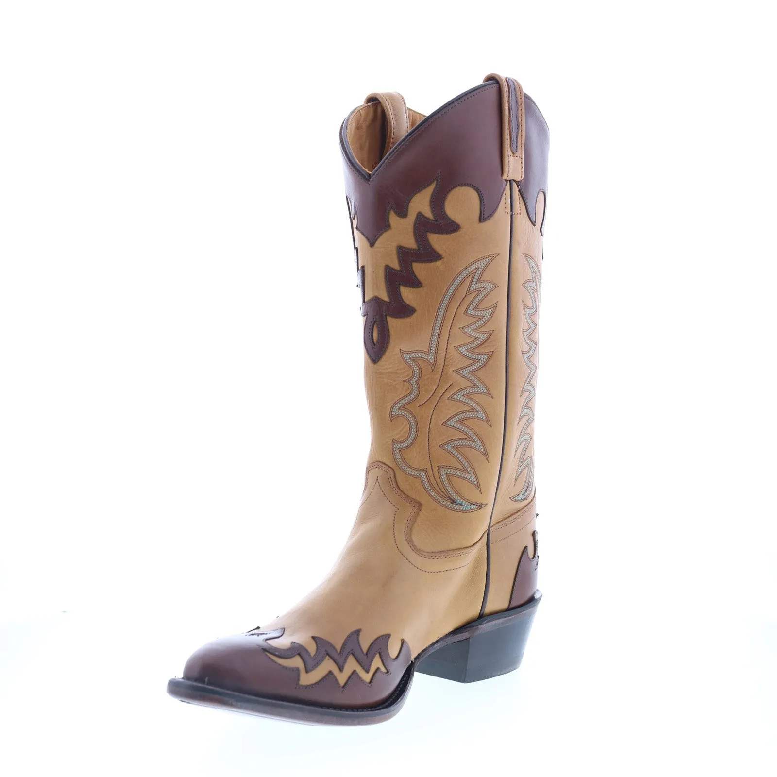 Jama Old West 5505 Mens Brown Wide Leather Cowboy Western Boots Urban Casual Flexible Design