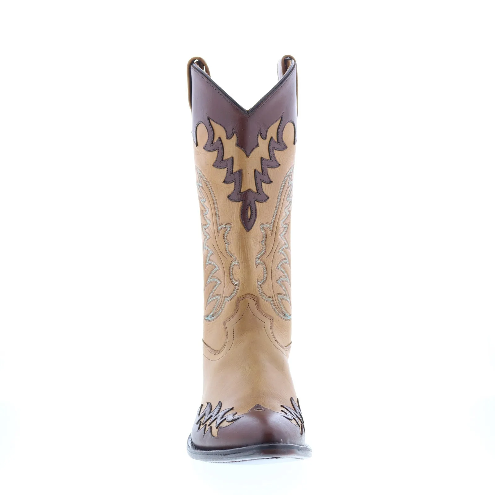 Jama Old West 5505 Mens Brown Wide Leather Cowboy Western Boots Adjustable