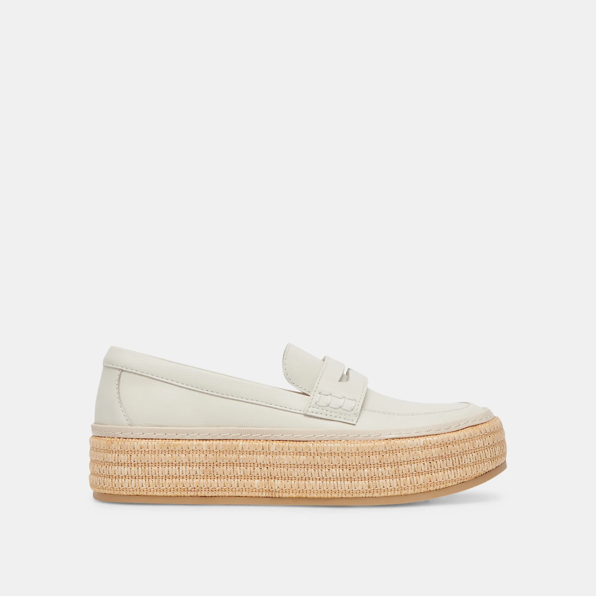 Metallic Trim RANNA LOAFERS IVORY LEATHER