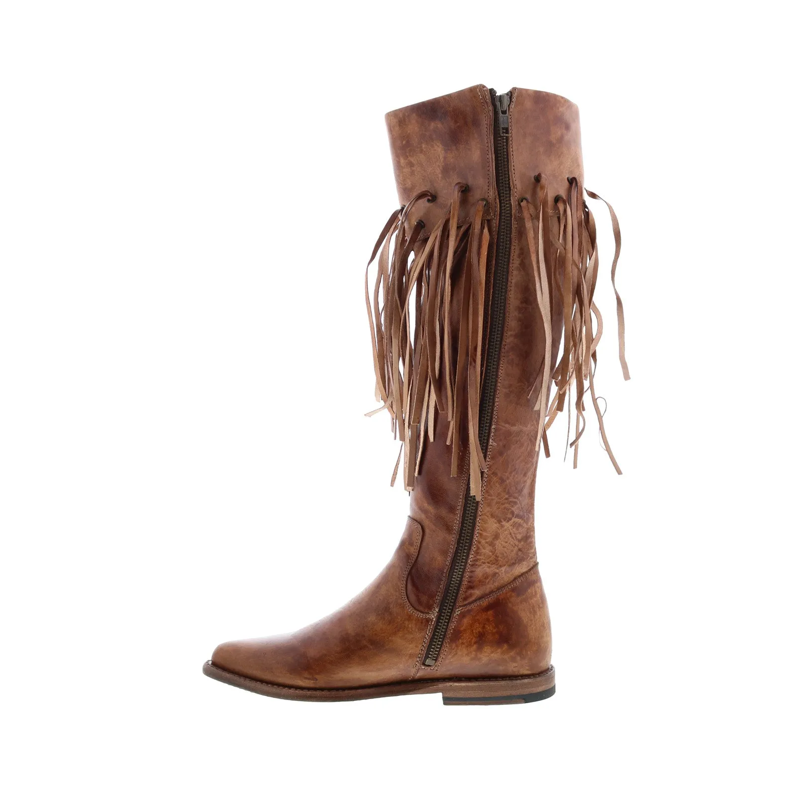Bed Stu Hoplia F397001 Womens Brown Leather Zipper Knee High Boots Light Step Stable Fit