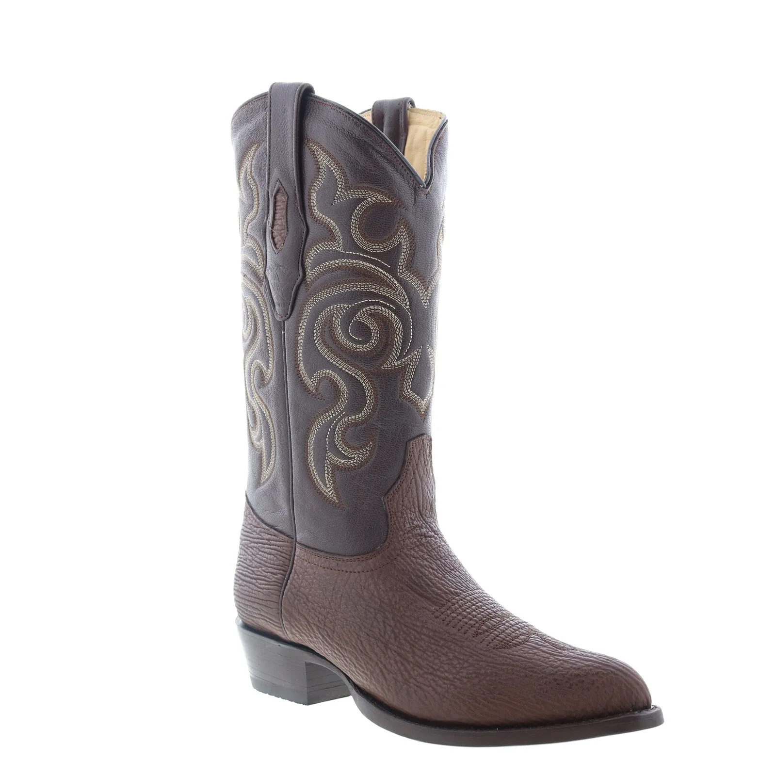 Los Altos J-Toe Shark 990907 Mens Brown Wide Leather Cowboy Western Boots Ready For Adventure