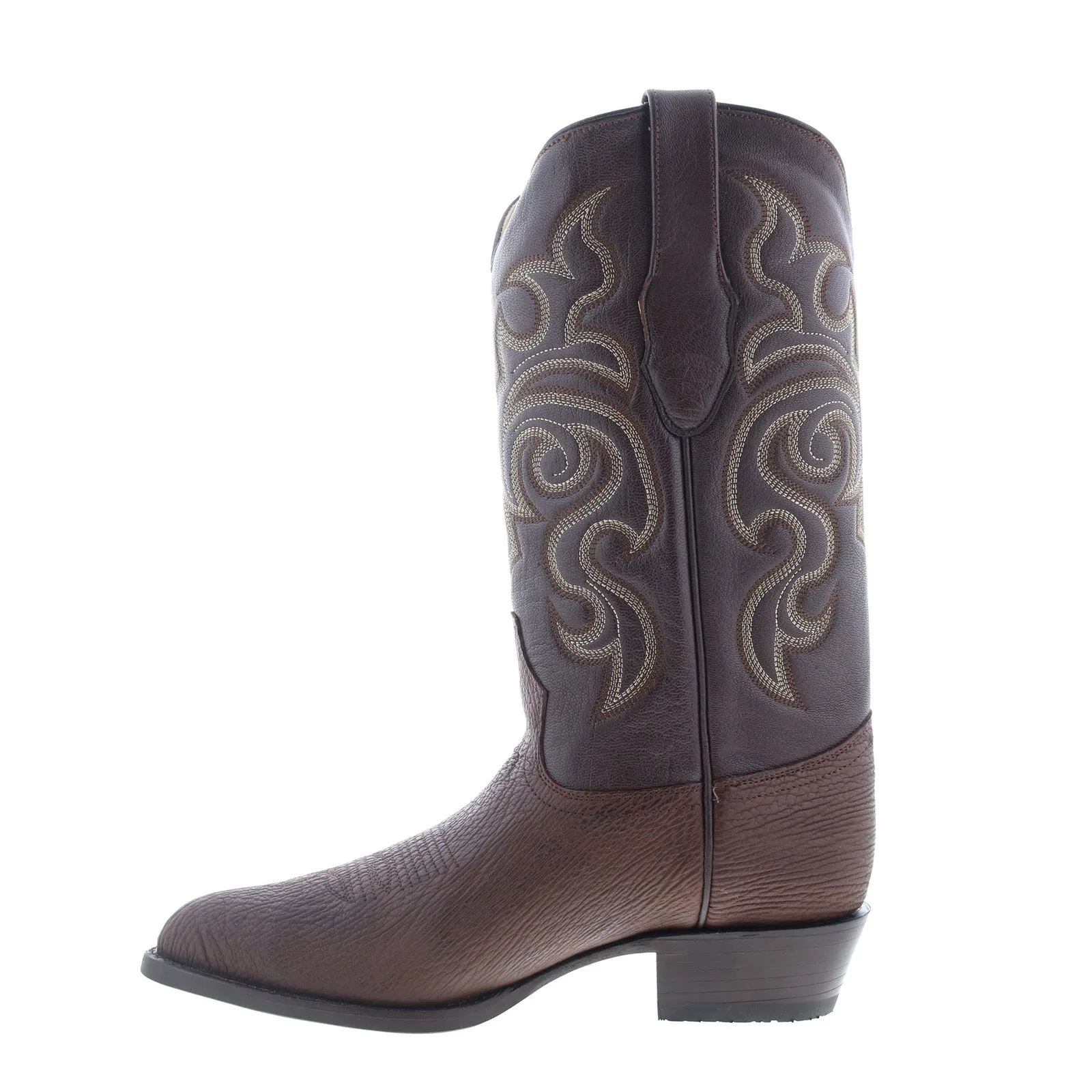 Los Altos J-Toe Shark 990907 Mens Brown Wide Leather Cowboy Western Boots Comfortable Shank