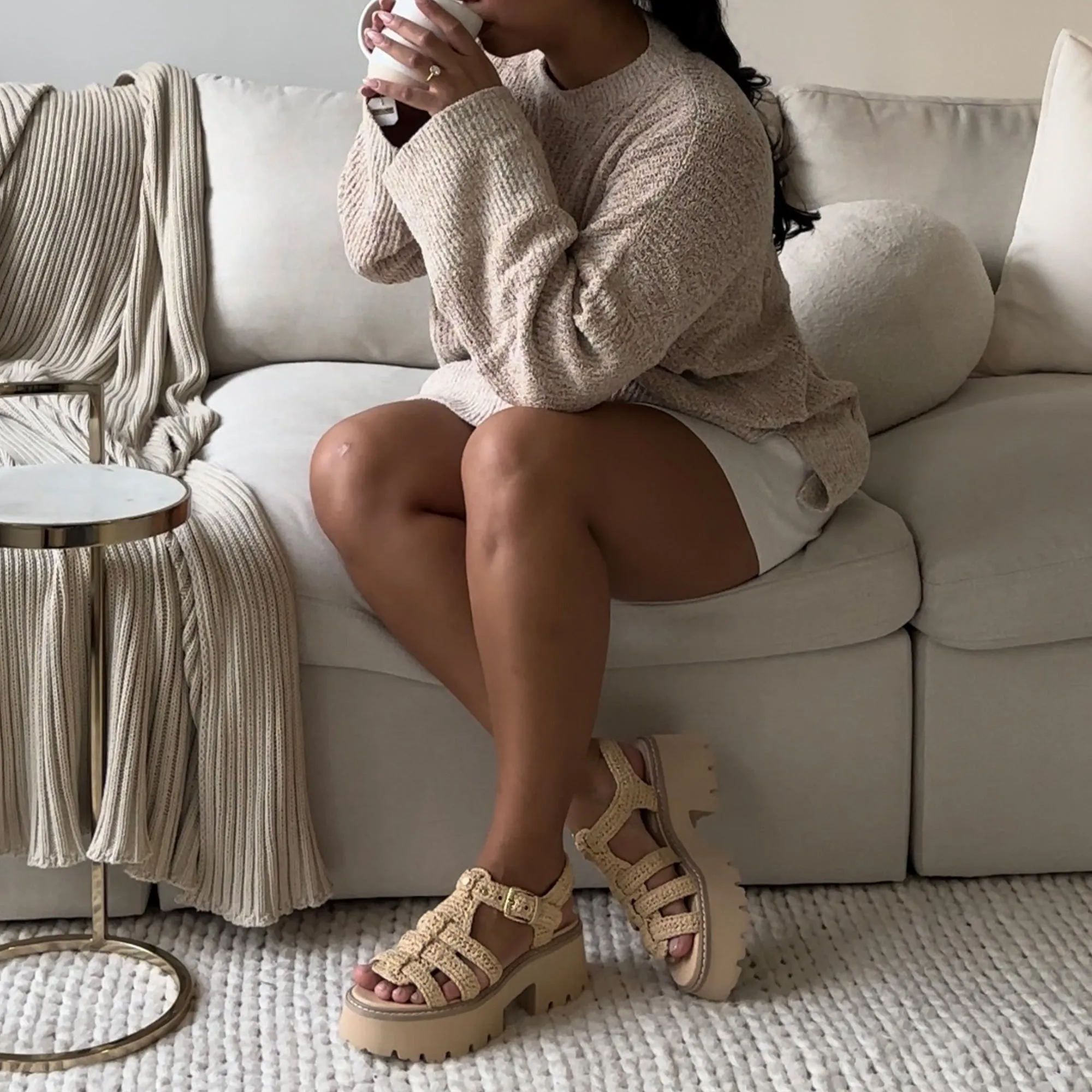 LATICE SANDALS LT NATURAL KNIT Evening Ease