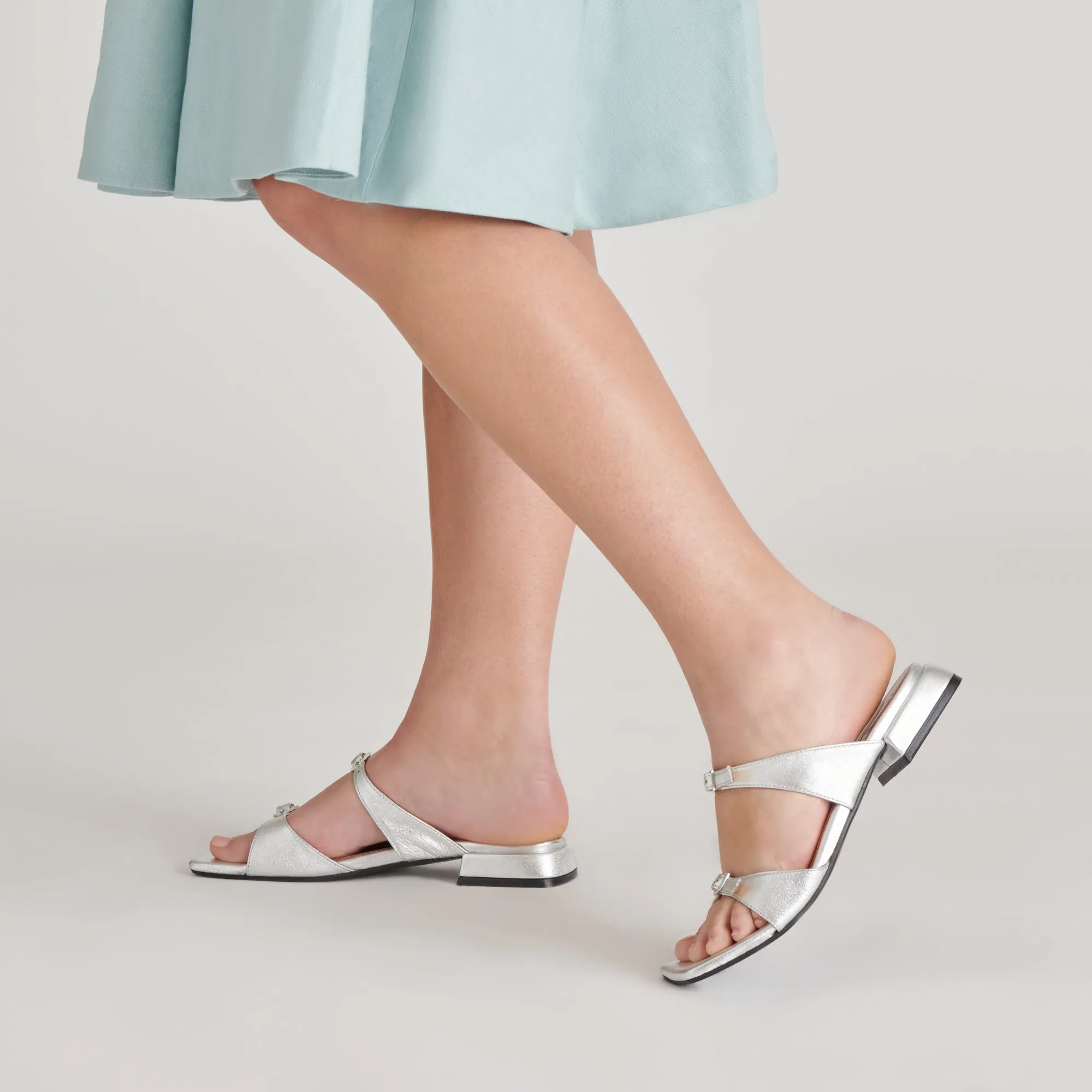 LAVERN SANDALS SILVER METALLIC LEATHER Wander Wear Urban Edge