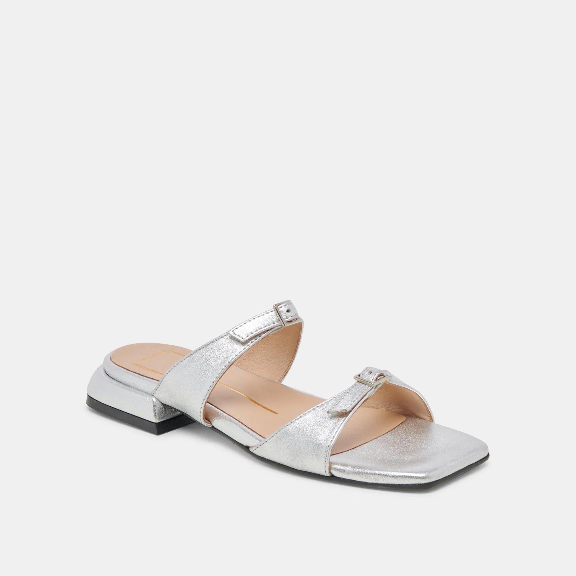 LAVERN SANDALS SILVER METALLIC LEATHER Step Friendly Stay Cool