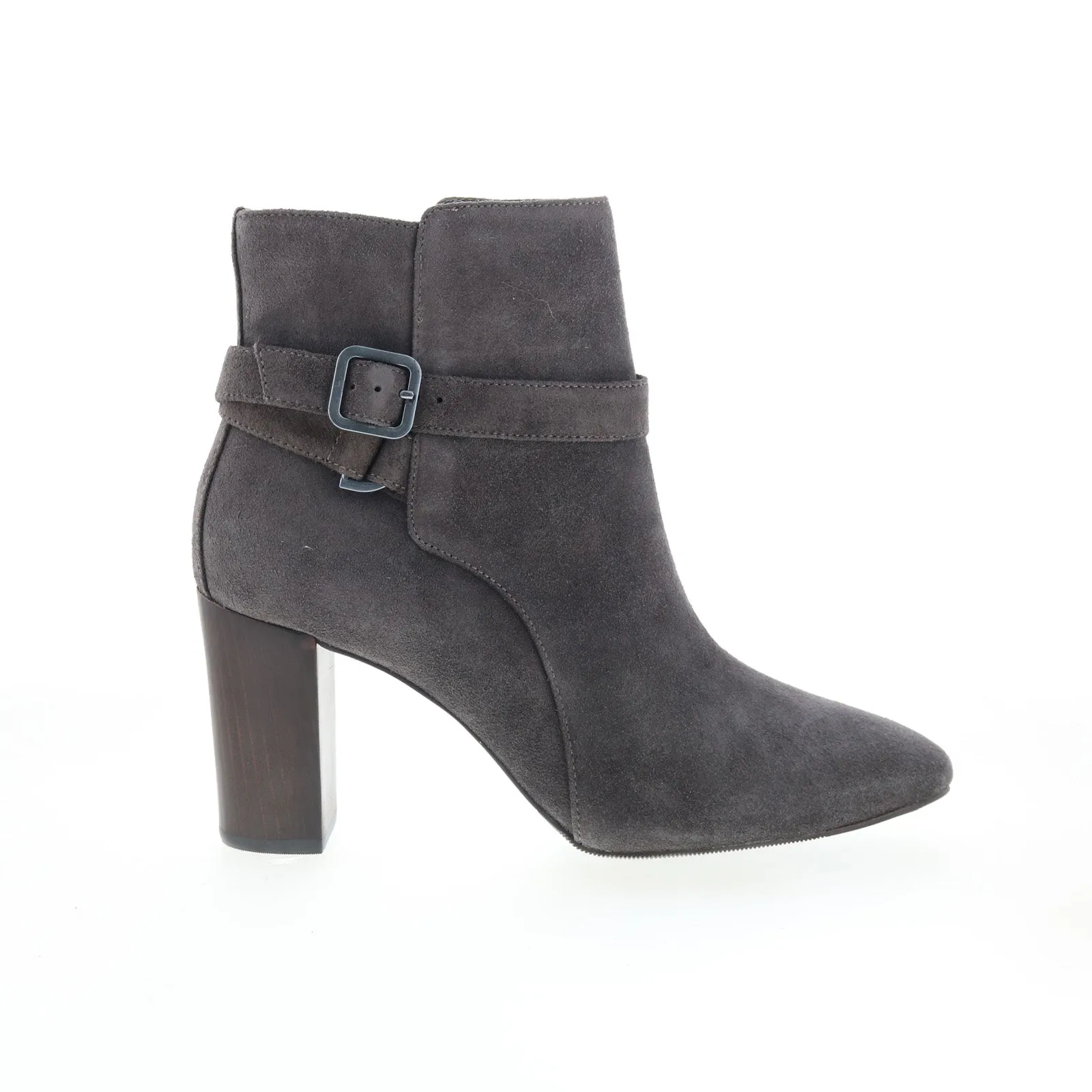Anti-static Metallic Buckle Johnston & Murphy Barbara 78-56506 Womens Gray Suede Ankle & Booties Boots