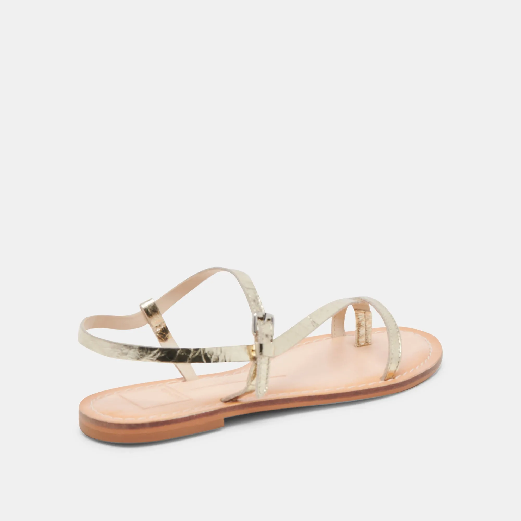 Green Fresh WANDRE SANDALS GOLD DISTRESSED LEATHER