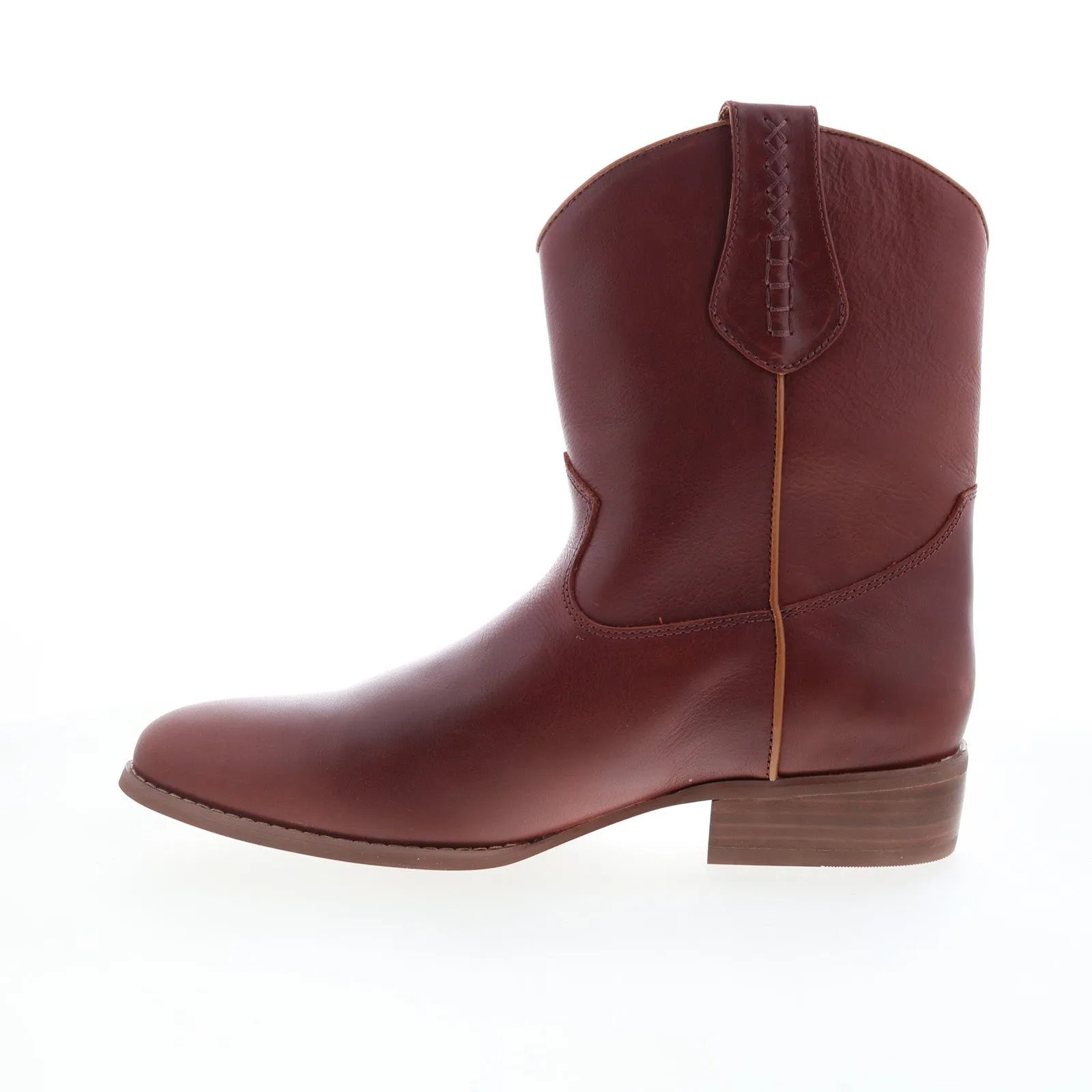 Dingo Lefty Western Boot DI-212 Mens Burgundy Leather Slip On Western Boots Steel Guard