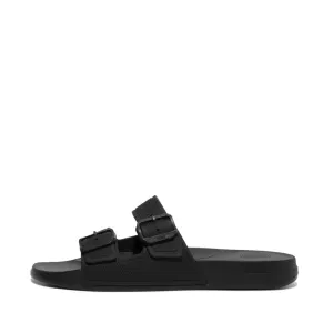Sunset Jog Practical Footwear FitFlop IQUSHION Mens Two-Bar Buckle Slides