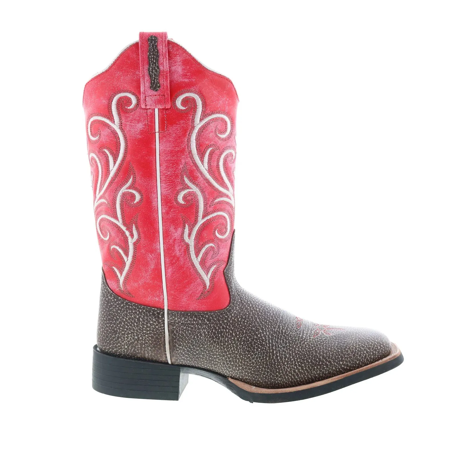Jama Old West Medium Square Toe 18126 Womens Brown Leather Western Boots Urban Ready Water-resistant
