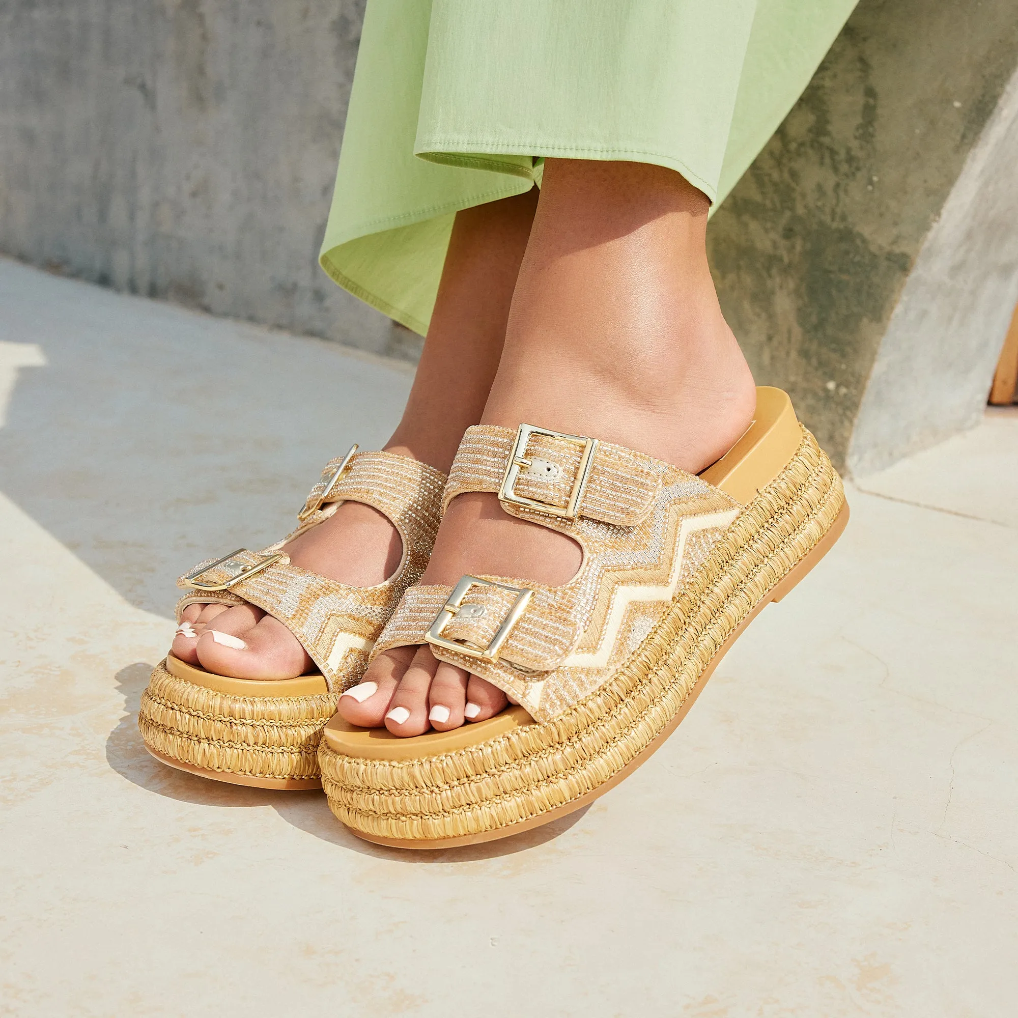 WIXIE SANDALS GOLD MULTI BEADS Outdoor Vibe