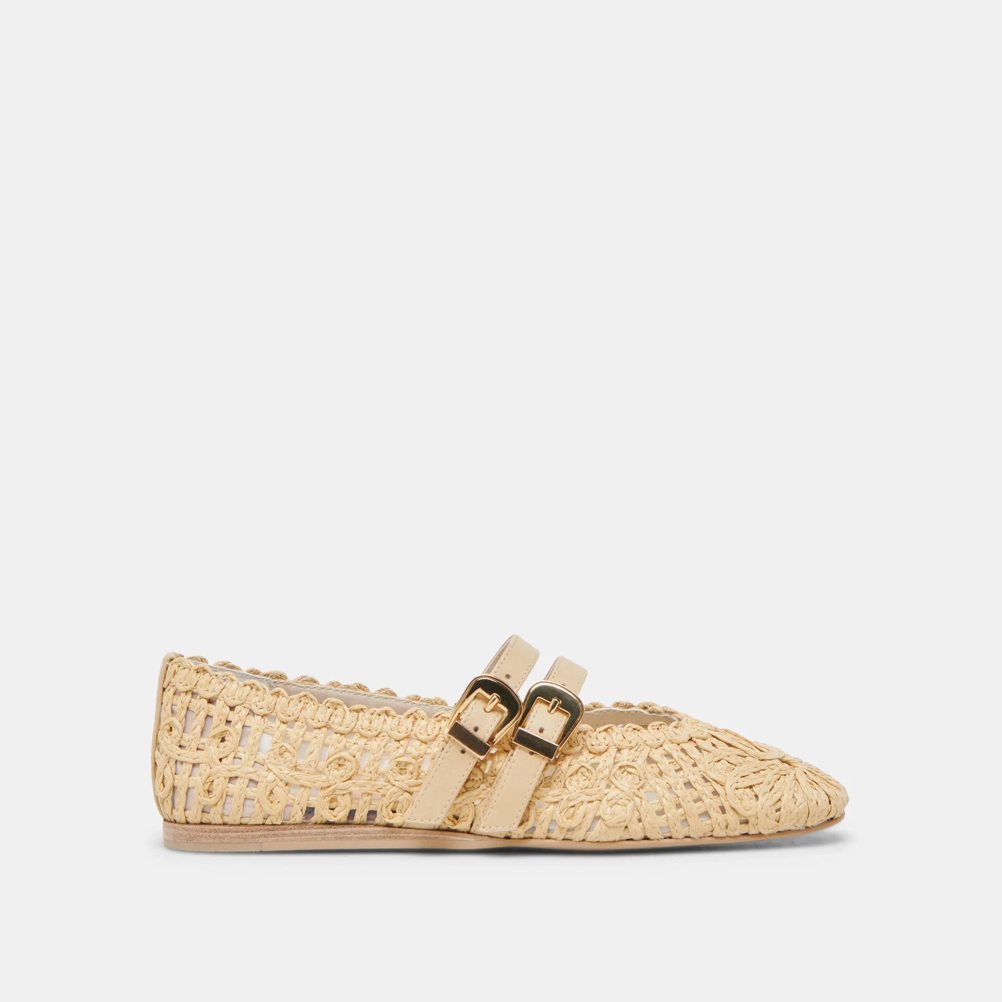 Harbor Dock City Fresh BAYLEE SUNFLOWER WIDE BALLET FLATS LT NATURAL MACRAME